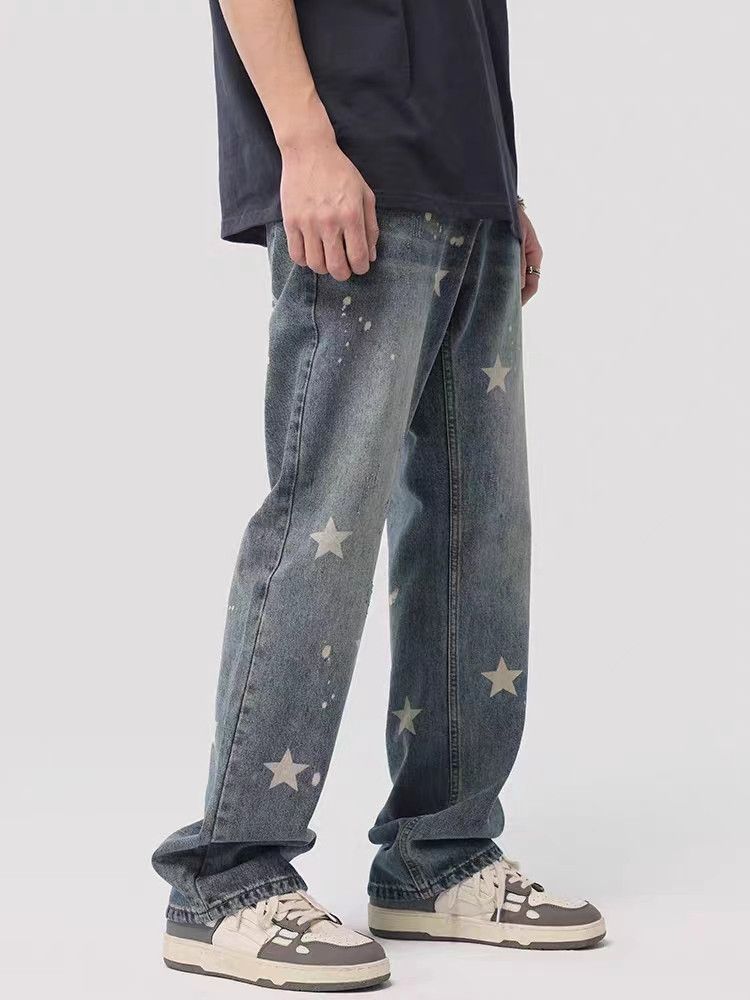 Designer × Japanese Brand Vintage Star Print High Street Jeans Size US 30 / EU 46 - 2 Thumbnail
