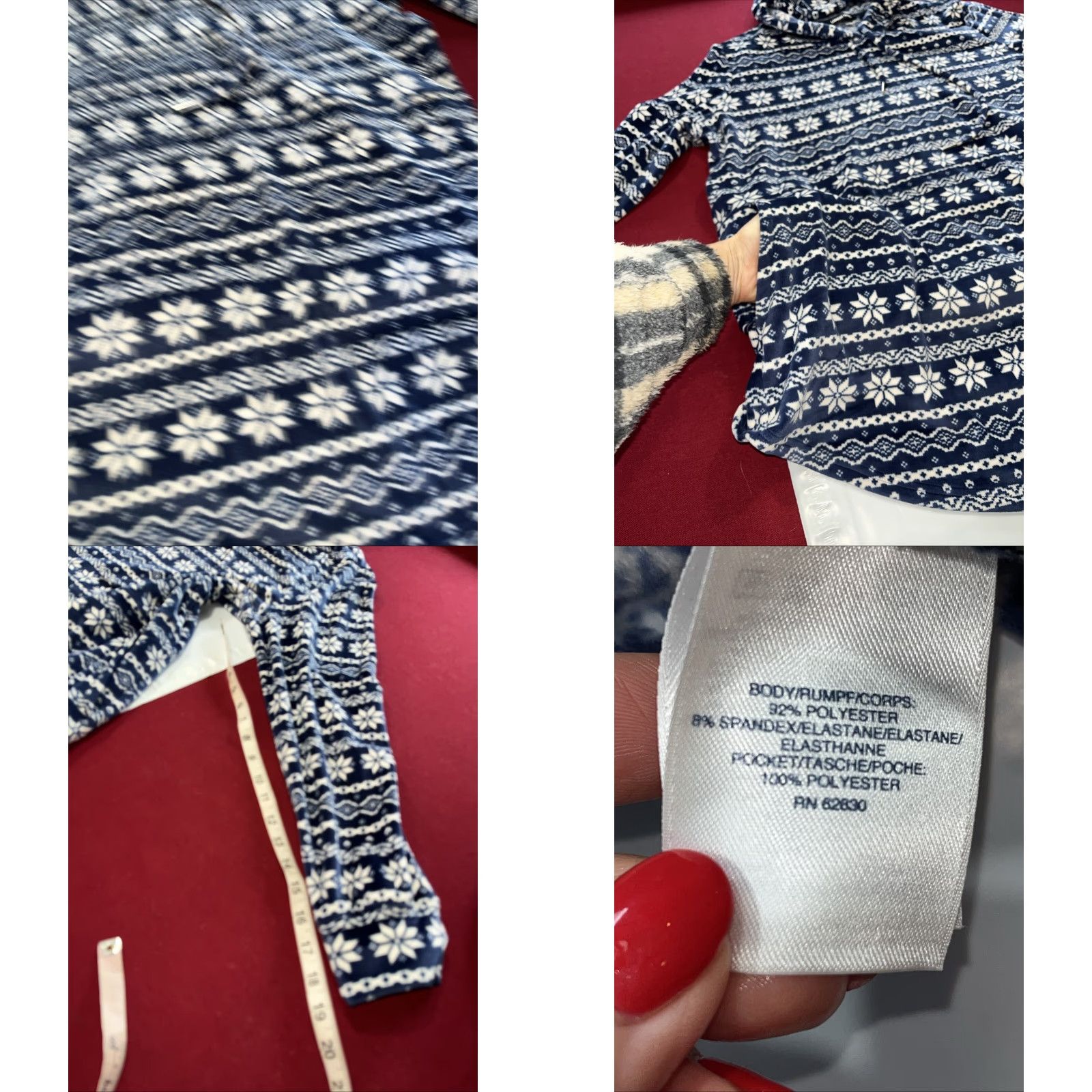 Lands' End Lands’ End Hoodie Women’s XL BLUE white SNOWFLAKE WINTER Fair Isle Big POCKET Size XL / US 12-14 / IT 48-50 - 9 Thumbnail