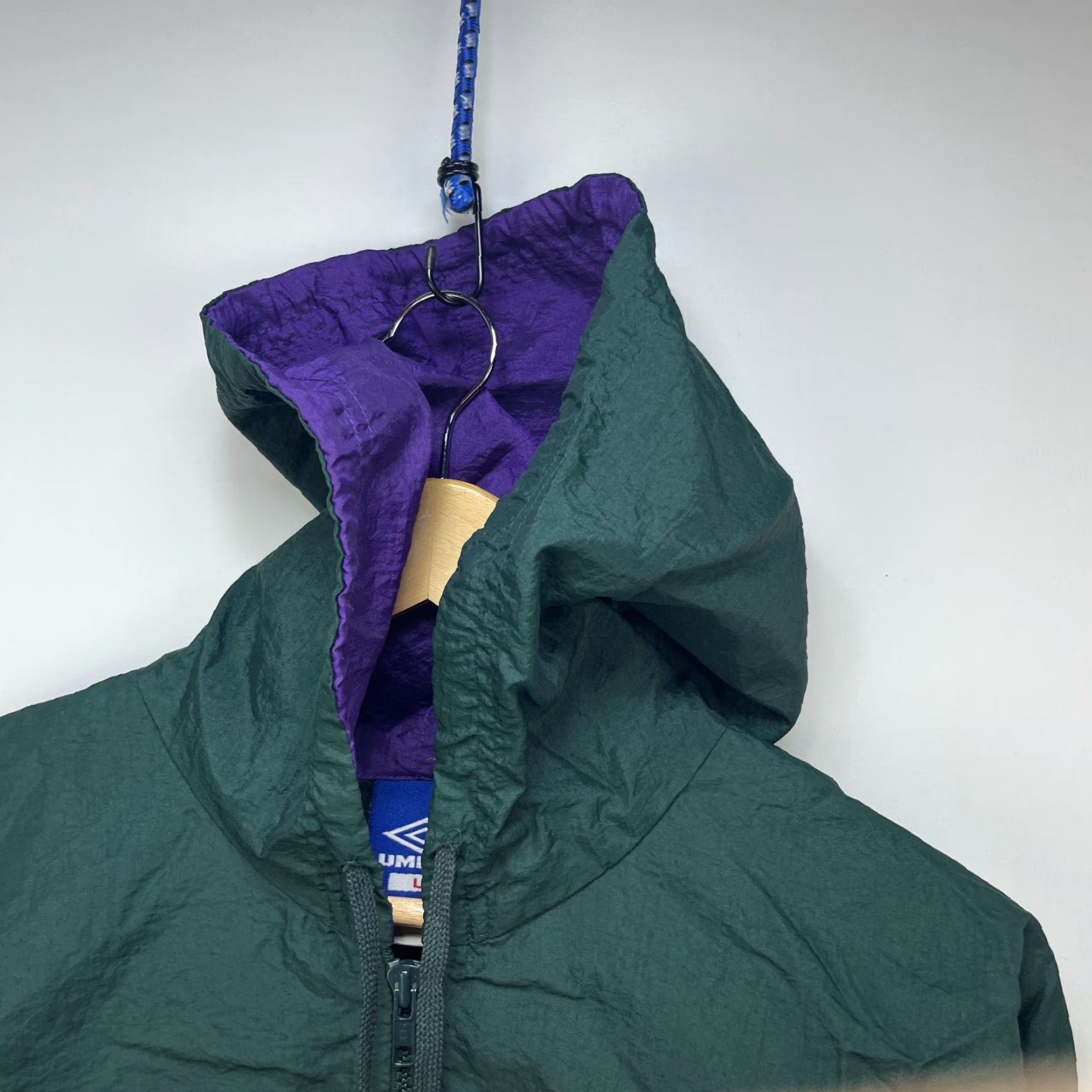 Umbro VINTAGE Umbro Windbreaker Jacket Mens L Green 90s Hooded Soccer Size US L / EU 52-54 / 3 - 3 Thumbnail
