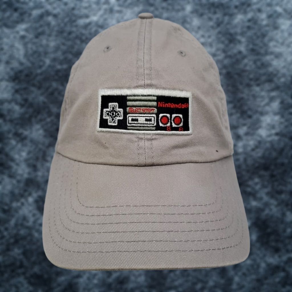 Nintendo Nintendo NES Embroidered Gray Strapback Hat Trucker 6-Panel Cap Video Gamer Mens One Size Cotton Adjustable Retro Cap Size ONE SIZE - 1 Thumbnail
