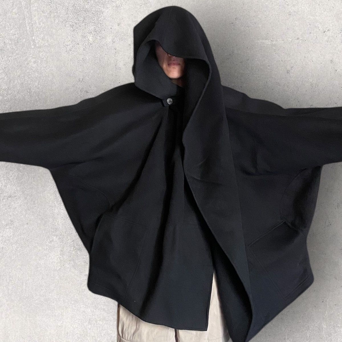 Issey Miyake Vintage Issey Miyake Asymmetric Oversized Wool Wind cot Size US M / EU 48-50 / 2 - 2 Thumbnail