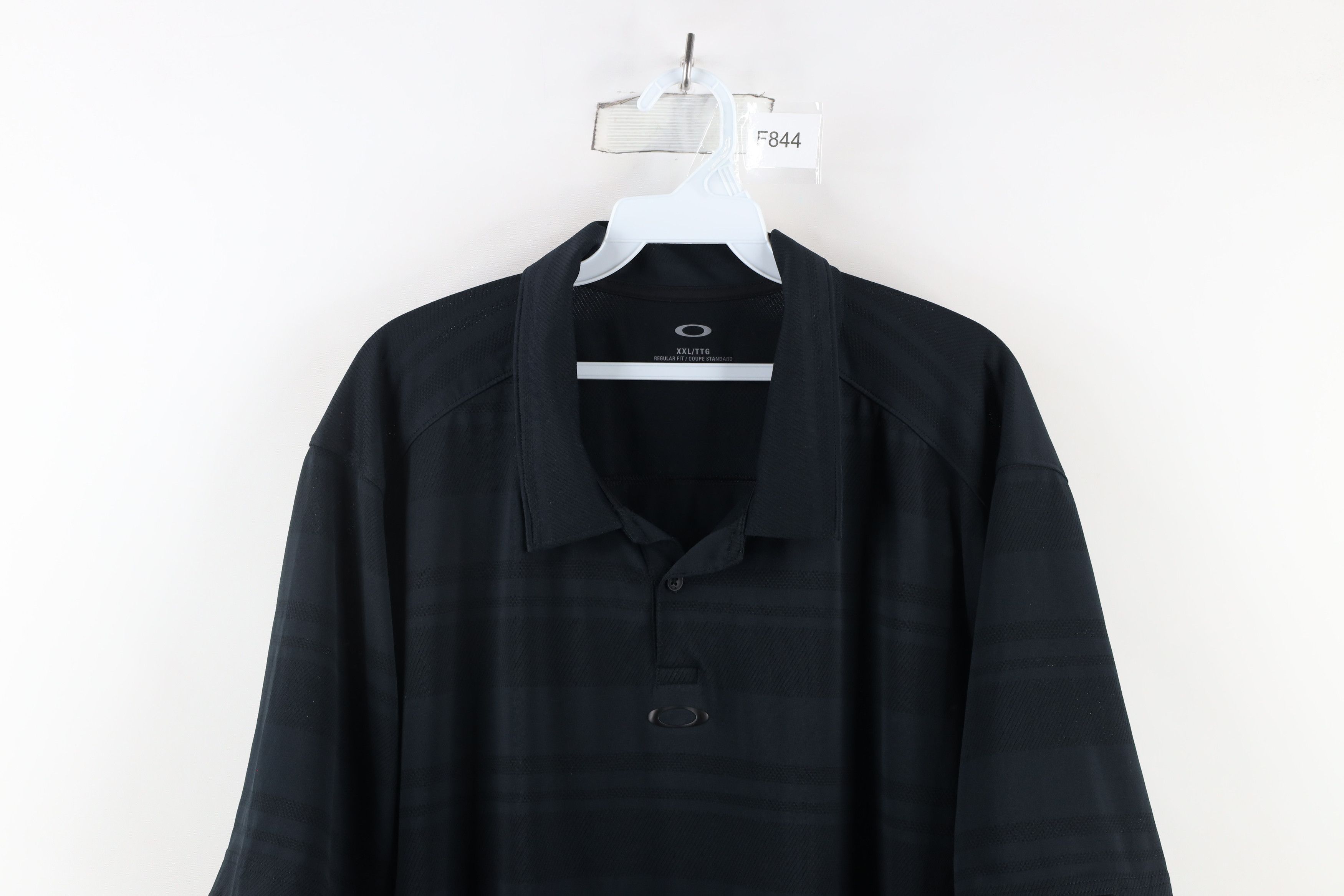 Oakley × Vintage Oakley Center O Logo Striped Knit Collared Golf Polo Black Size US XXL / EU 58 / 5 - 2 Thumbnail