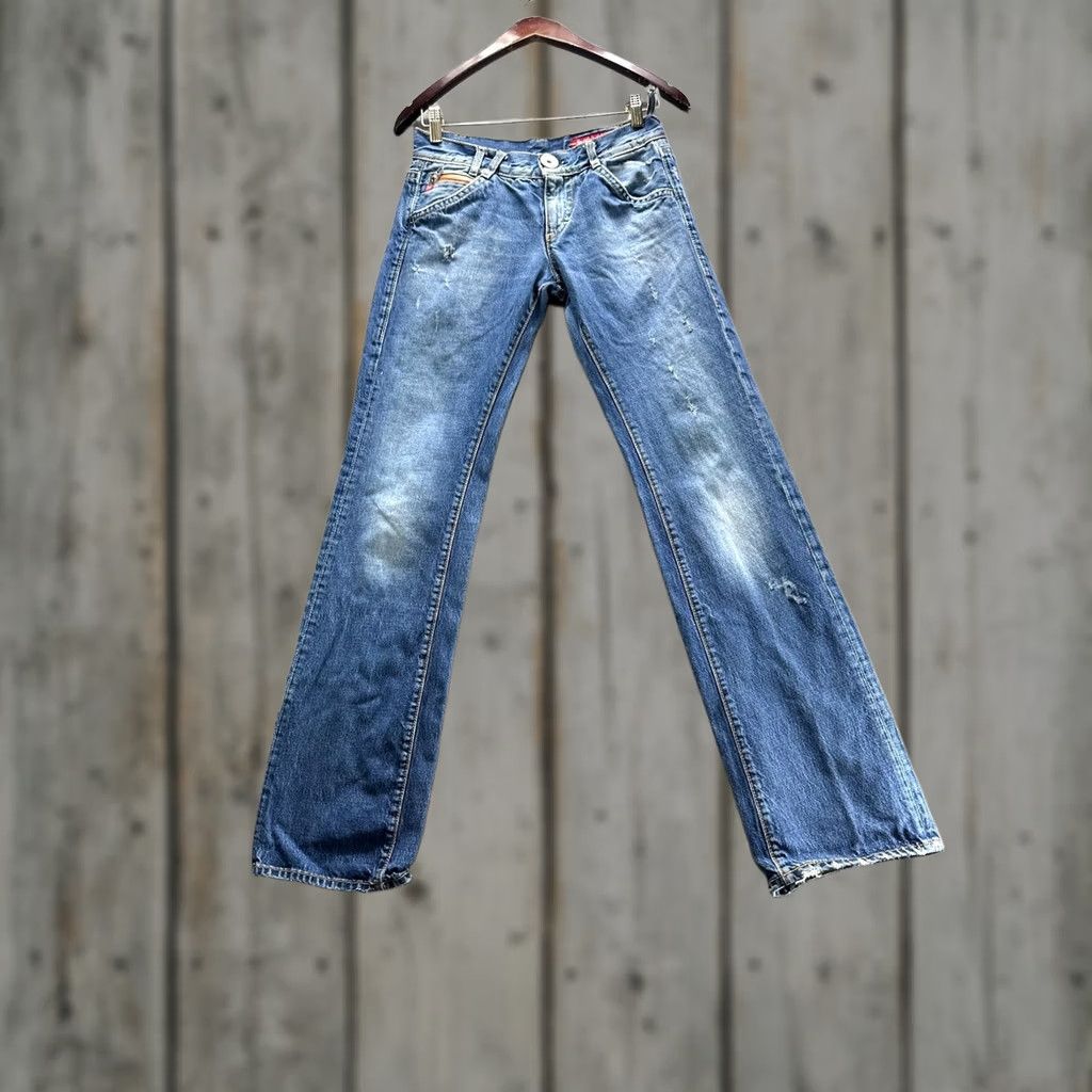 Miss Sixty Miss Sixty Jeans Womens 26 Blue Low Rise Bootcut Distressed Denim Pants Size 26" / US 2 / IT 38 - 1 Thumbnail