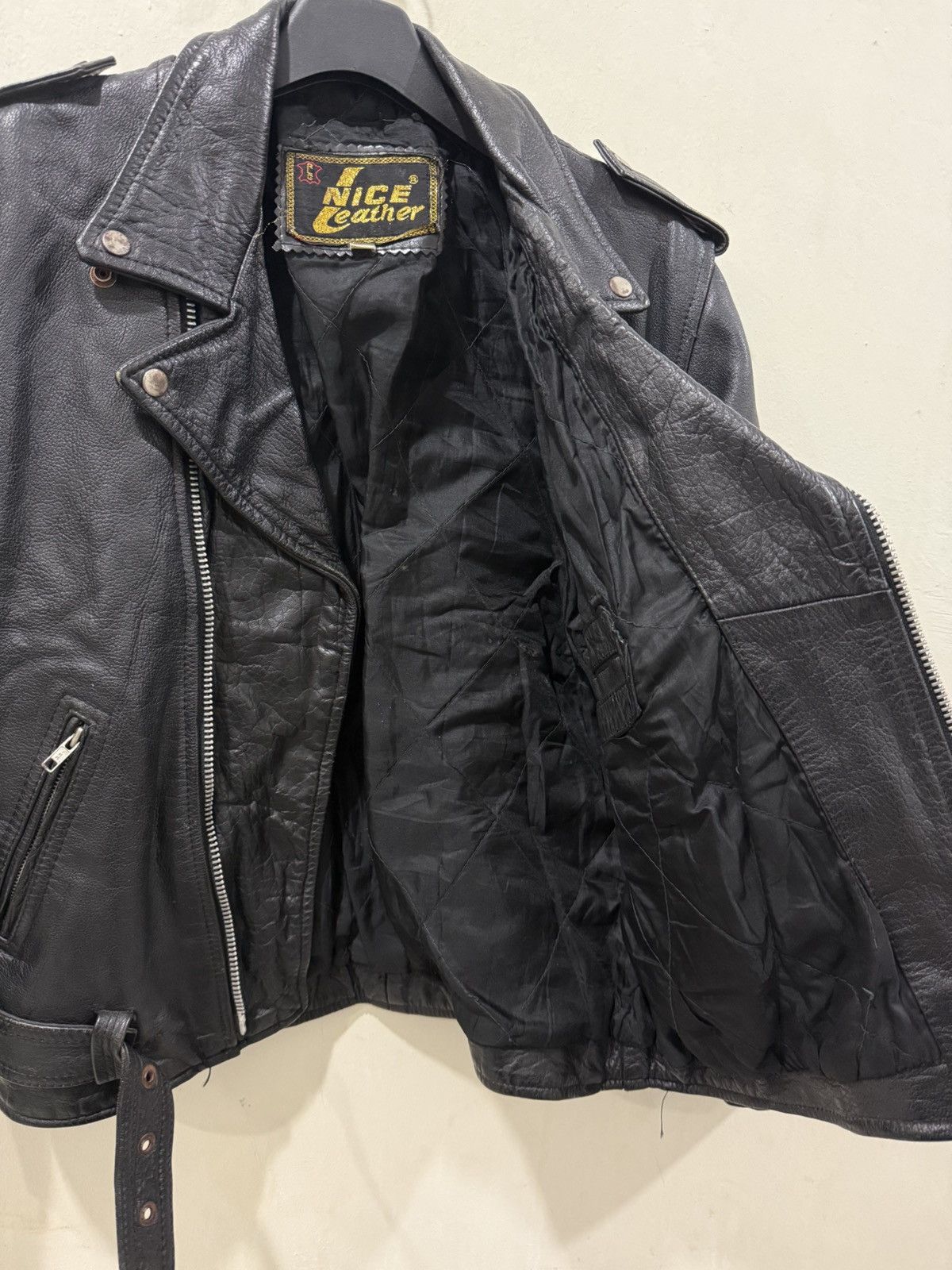 Genuine Leather VTG NICE LEATHER Brand Like Schott Perfecto Jacket Size US M / EU 48-50 / 2 - 8 Thumbnail