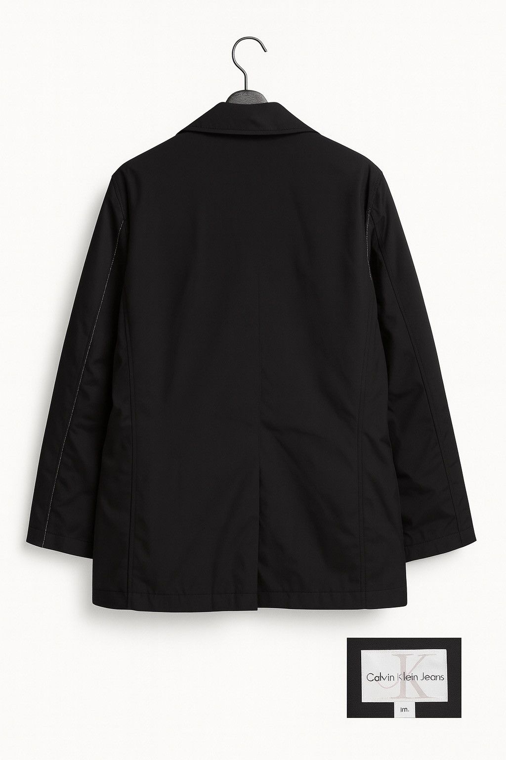 Calvin Klein Calvin Klein Jeans Black Double-Breasted Peacoat Minimalist Size US M / EU 48-50 / 2 - 2 Thumbnail