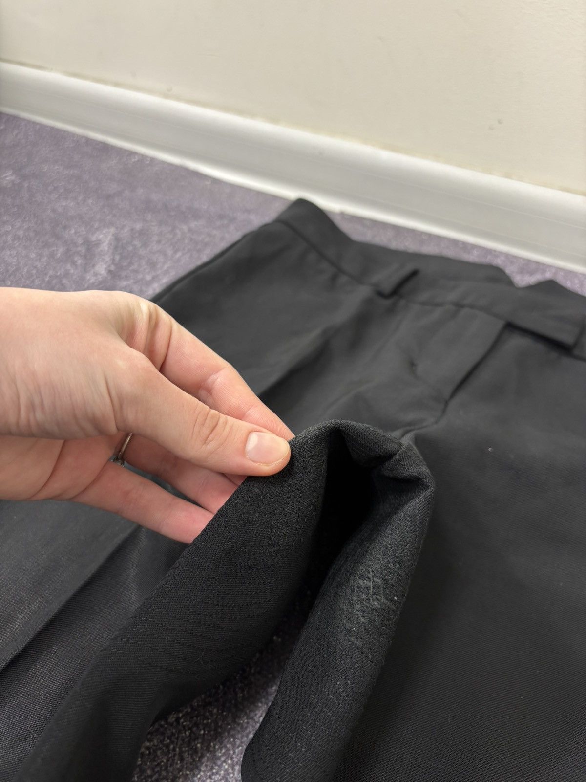 Moncler Moncler Women’s Black Slim Tapered Poly Wool Pants Trousers Size 28" / US 6 / IT 42 - 6 Thumbnail