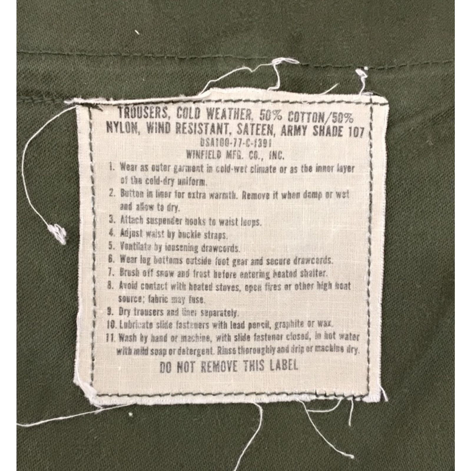 Other US Army Cold Weather 107 Shade Pants Men's M (35"x32") Green Size US 34 / EU 50 - 9 Thumbnail