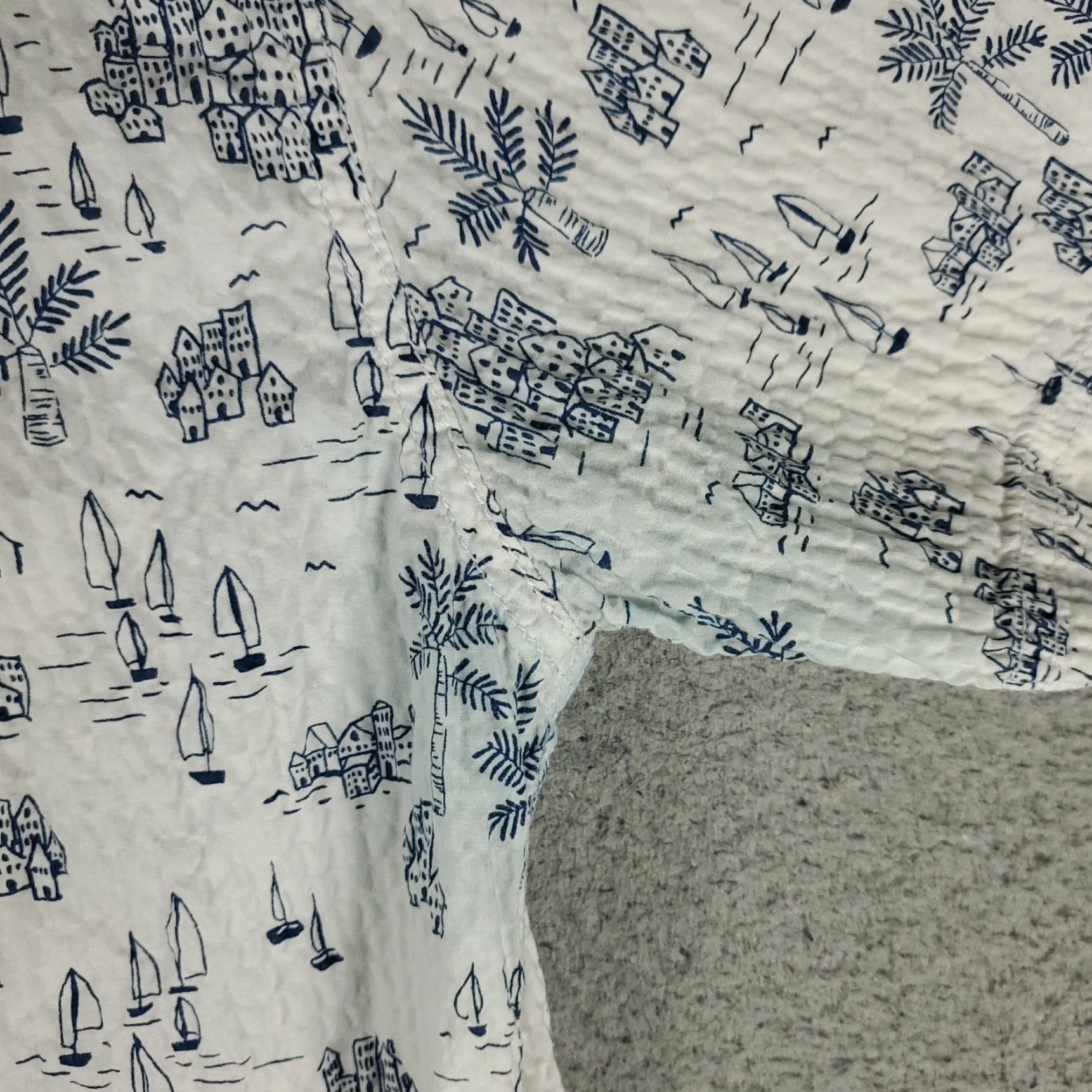 Tommy Bahama Tommy Bahama Shirt Men's Small White Graphic Print Stretch Cotton Button-Up Short Sleeve Tropical Casual Size US S / EU 44-46 / 1 - 4 Thumbnail