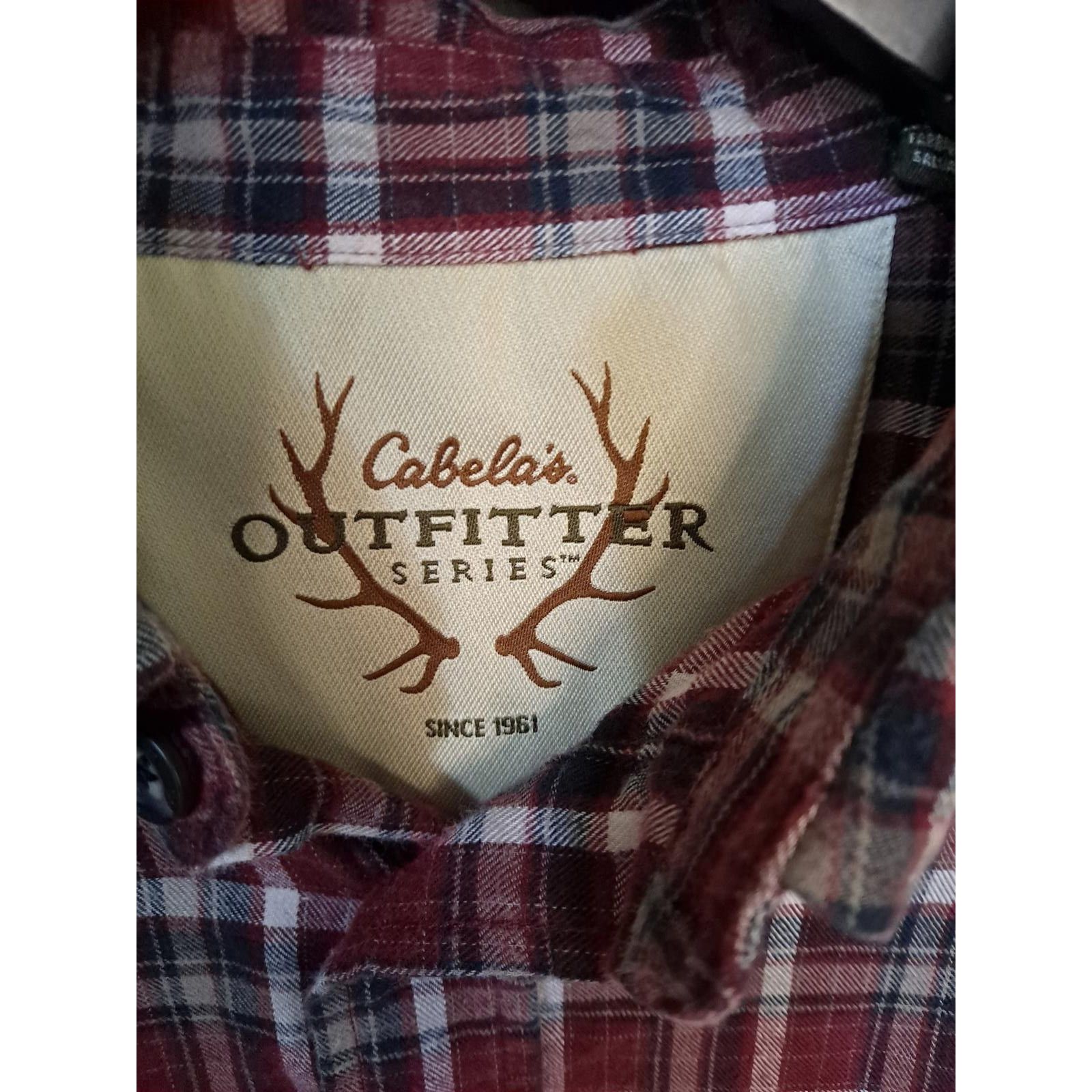 Other Cabela's Outfitter Series Red, White and Black Flannel Butto Size US L / EU 52-54 / 3 - 3 Thumbnail