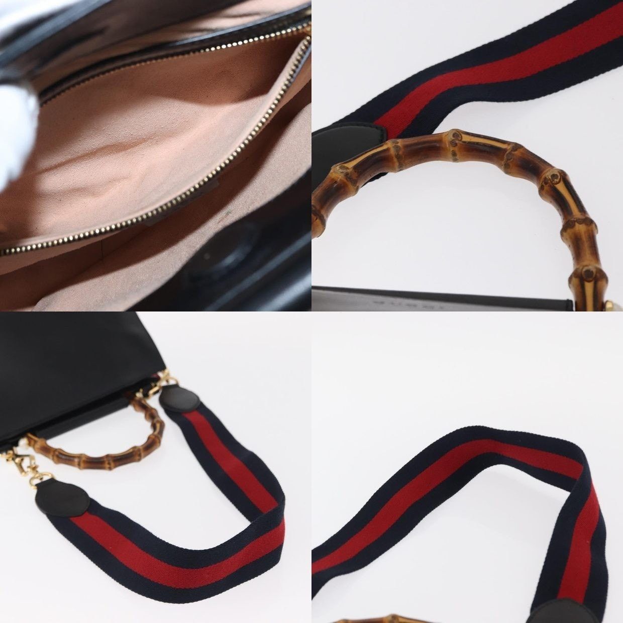 Gucci Gucci Bamboo Web Leather Nim Fair Bag Black Size ONE SIZE - 12 Thumbnail