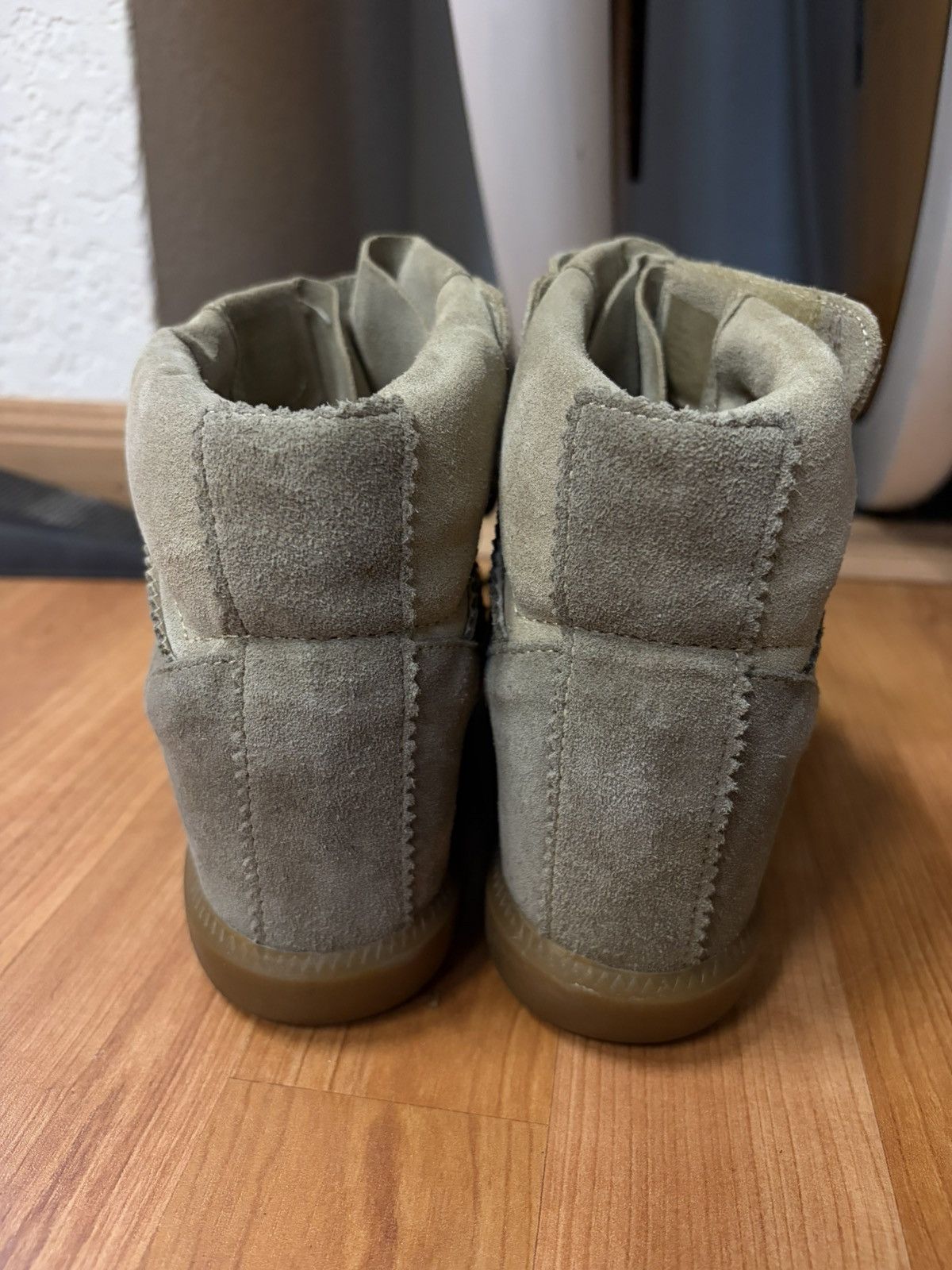 Isabel Marant Grey Suede Wedge Heel Sneakers Size US 9 / IT 39 - 3 Thumbnail