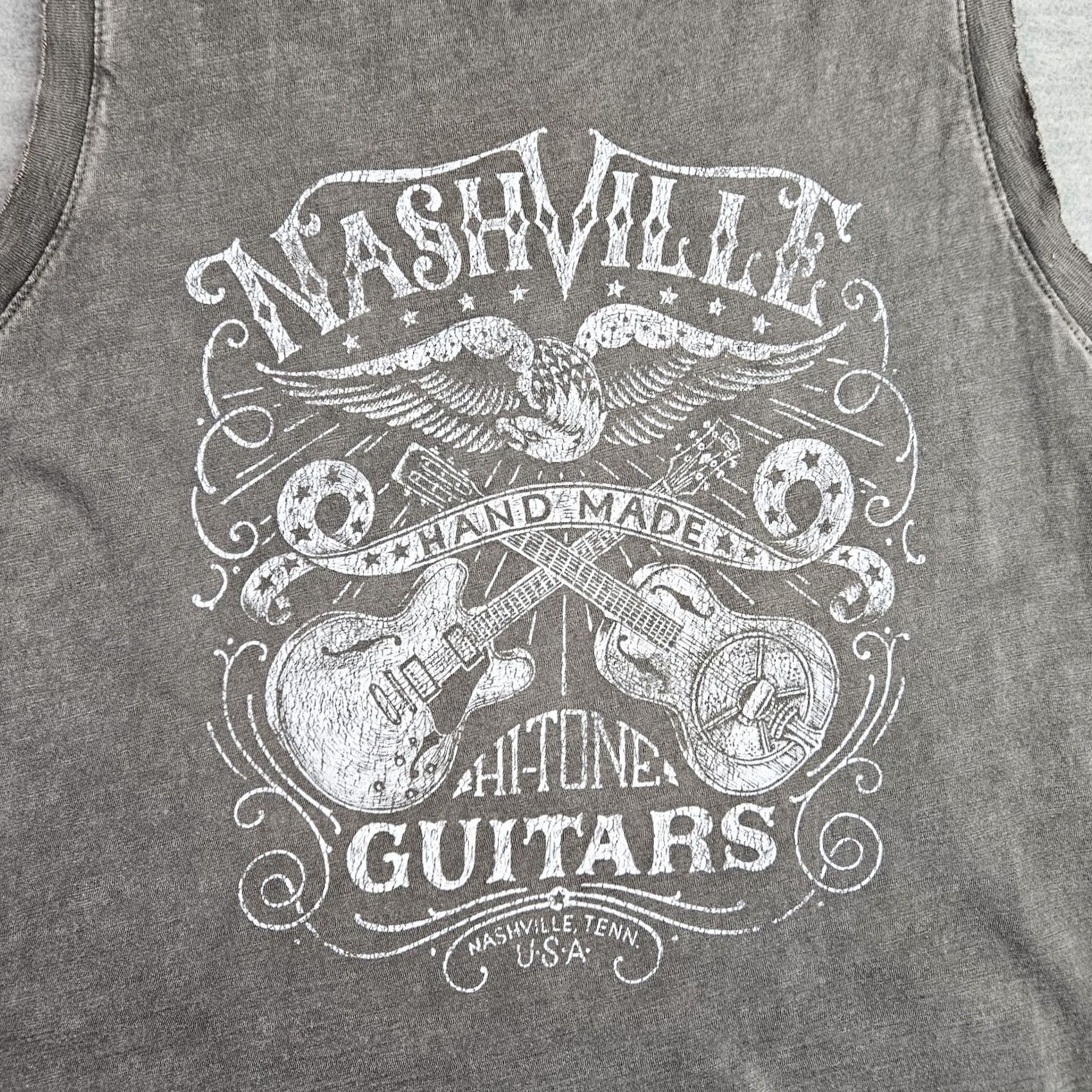 Lucky Brand Lucky Brand Nashville Guitar Graphic Crop Muscle Tank Women’s L Vintage Wash Size L / US 10 / IT 46 - 2 Thumbnail
