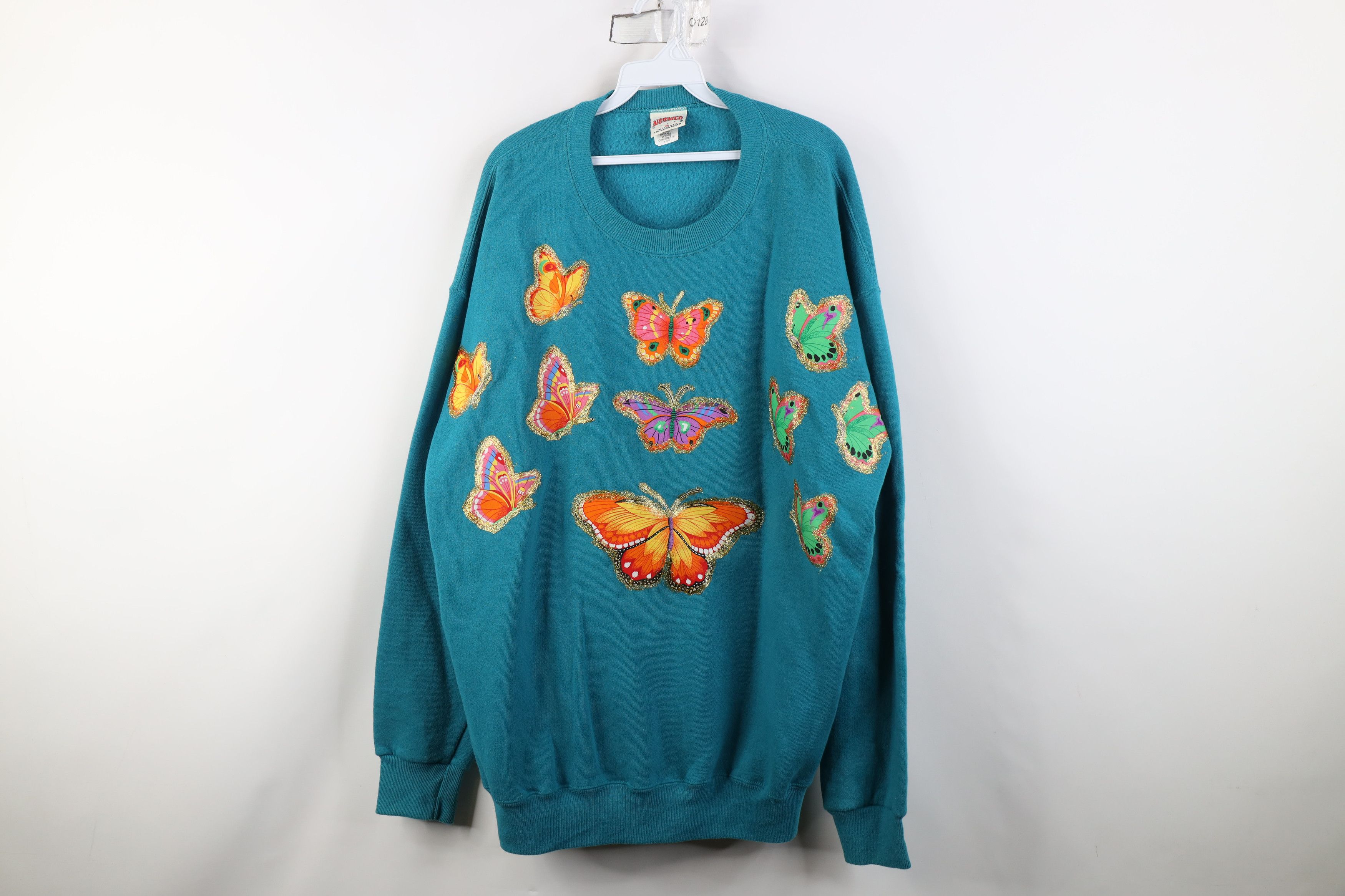 Vintage Vintage 90s Streetwear Butterfly Crewneck Sweatshirt USA Size XL / US 12-14 / IT 48-50 - 1 Thumbnail