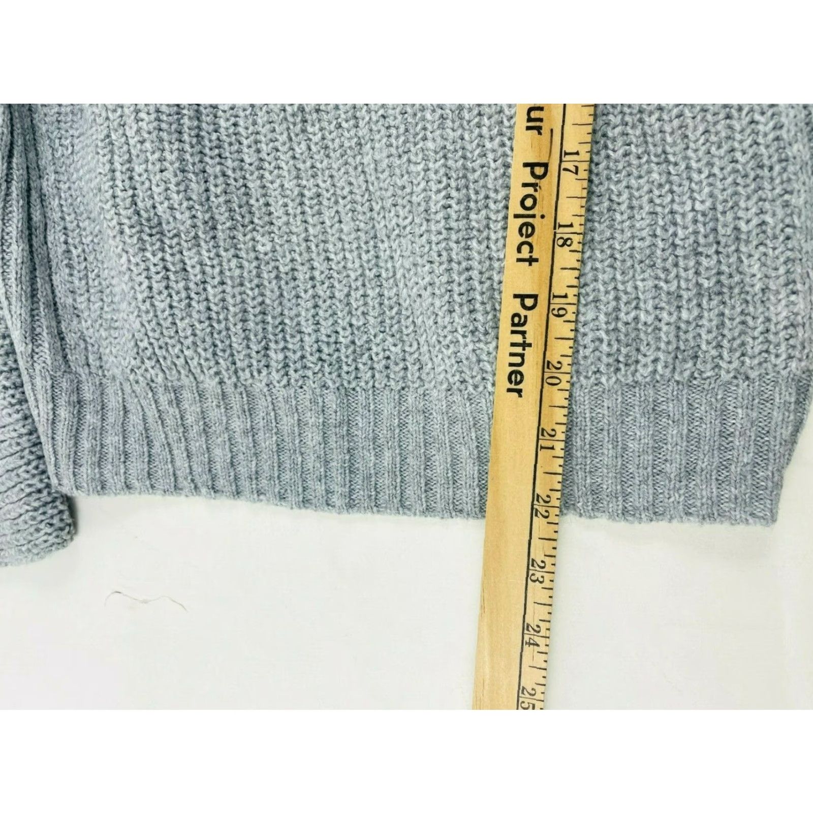 Vintage ABOUND Sweater Women's XS Gray Hooded V-Cutout Long Sleeve Size XS / US 0-2 / IT 36-38 - 5 Thumbnail