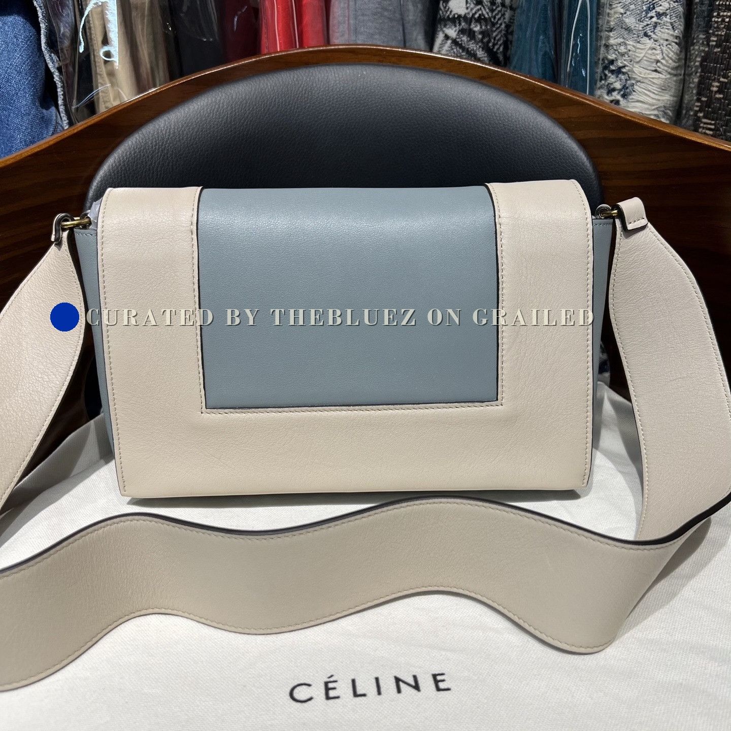 Celine Celine Frame Blue Shoulder Bag Size ONE SIZE - 1 Thumbnail