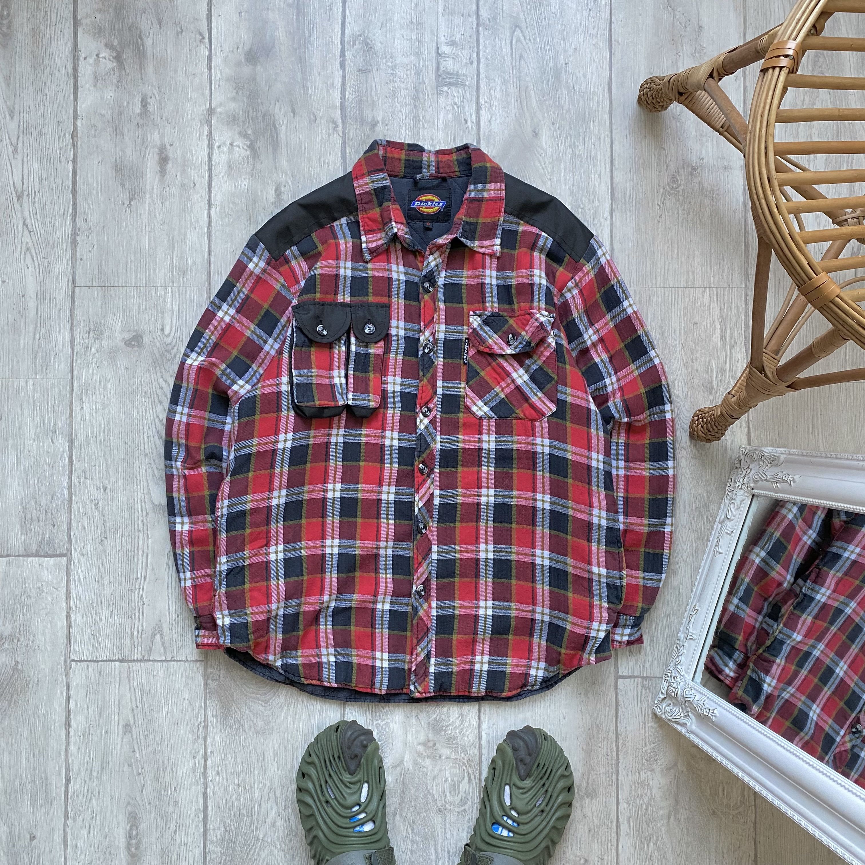 Dickies Vintage Flannel Dickies Quilted Work Jacket Shirt Overshirt Size US S / EU 44-46 / 1 - 1 Thumbnail