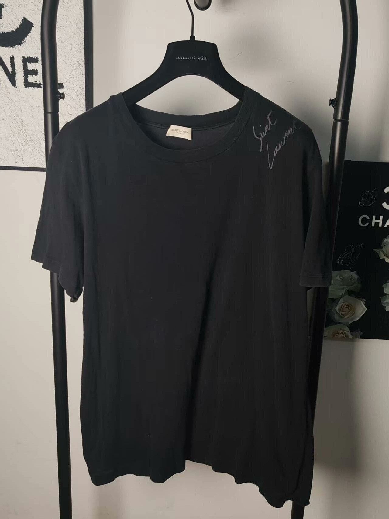 Saint Laurent Paris Saint Laurent Logo Short Sleeve T-Shirt Size US M / EU 48-50 / 2 - 1 Thumbnail