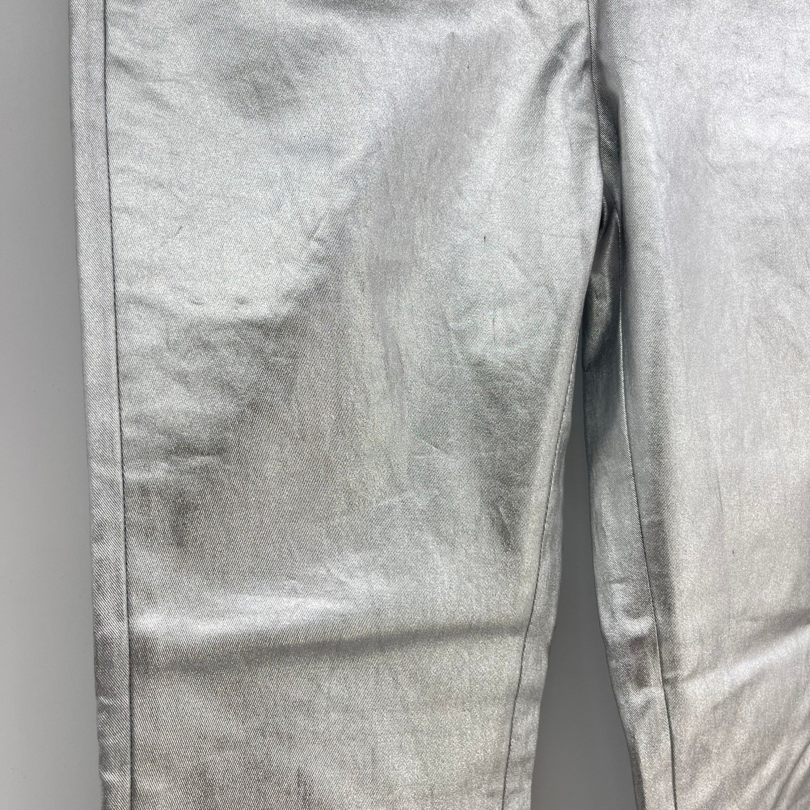 KHAITE KHAITE | Dresden Silver Metallic Low Rise Ankle Zip Pants 4 Size 27" / US 4 / IT 40 - 12 Thumbnail