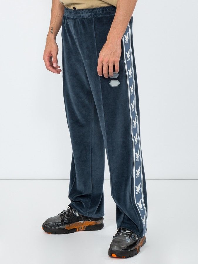 Off-White Blue Velvet / Velours Eagle Track Pants Size US 38 / EU 54 - 1 Thumbnail