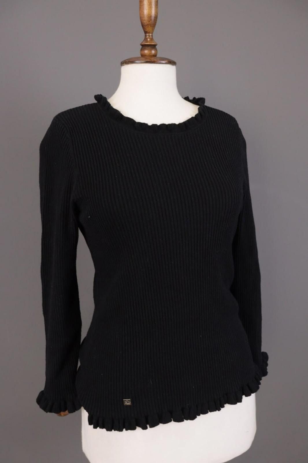 Lauren Ralph Lauren Lauren Ralph Lauren Black Ribbed Knit Sweater Size L Size L / US 10 / IT 46 - 7 Thumbnail