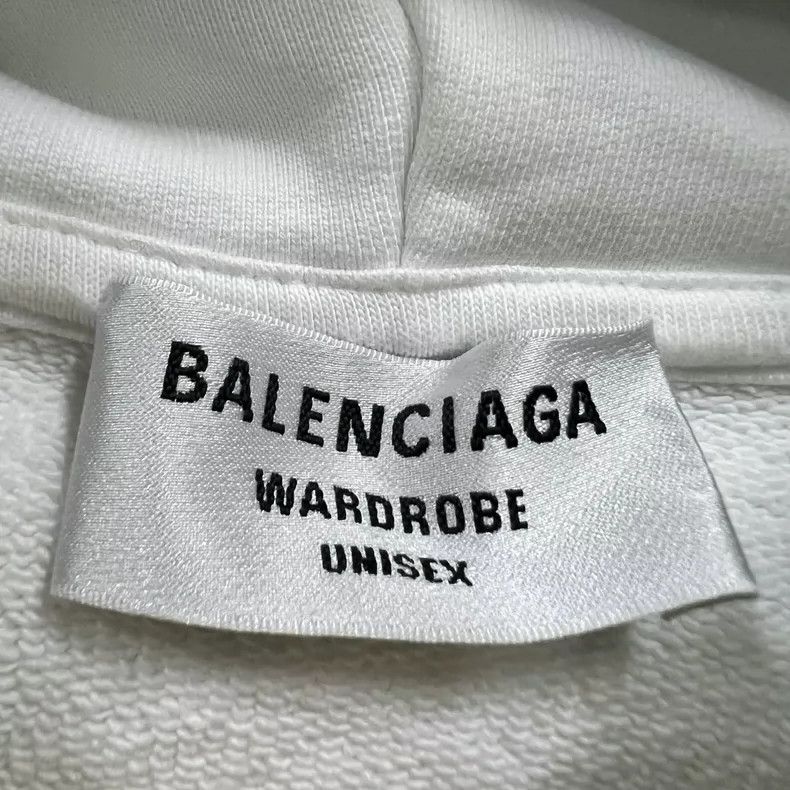 Balenciaga Balenciaga White Front Logo Print Hoodie Size US XS / EU 42 / 0 - 3 Thumbnail