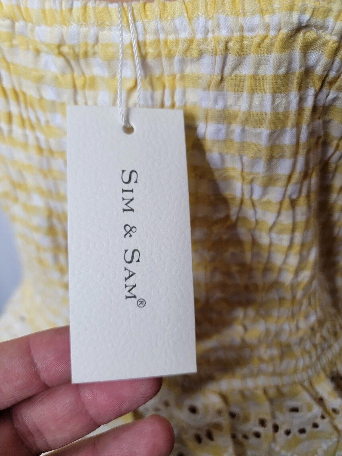 Designer Sim And Sam Womens Top Striped Gigham Spaghetti Strap Large Size L / US 10 / IT 46 - 6 Thumbnail