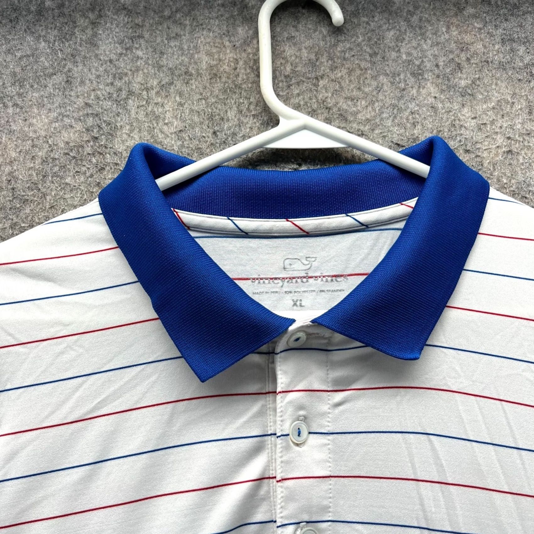 Vineyard Vines Vineyard Vines Polo Shirt Mens XL White Blue Striped Whale Preppy Stretch Extra Size US XL / EU 56 / 4 - 6 Thumbnail