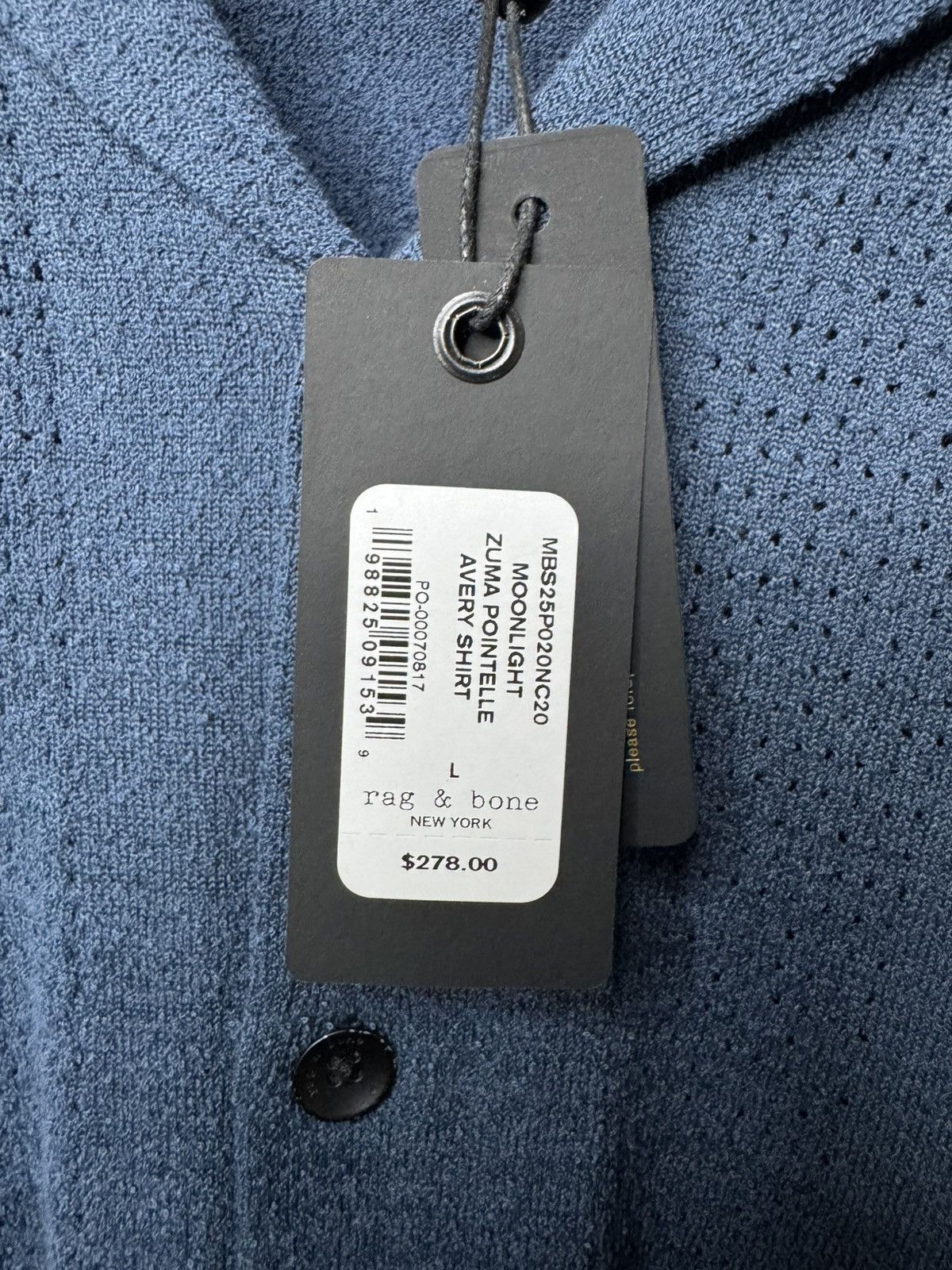 Rag & Bone Rag & Bone Men’s Zuma Pointelle Avery Knit Shirt | Moonlight Size US L / EU 52-54 / 3 - 8 Thumbnail