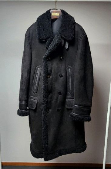o1sm1stk0124 Suede Sharing Double Coat in Black