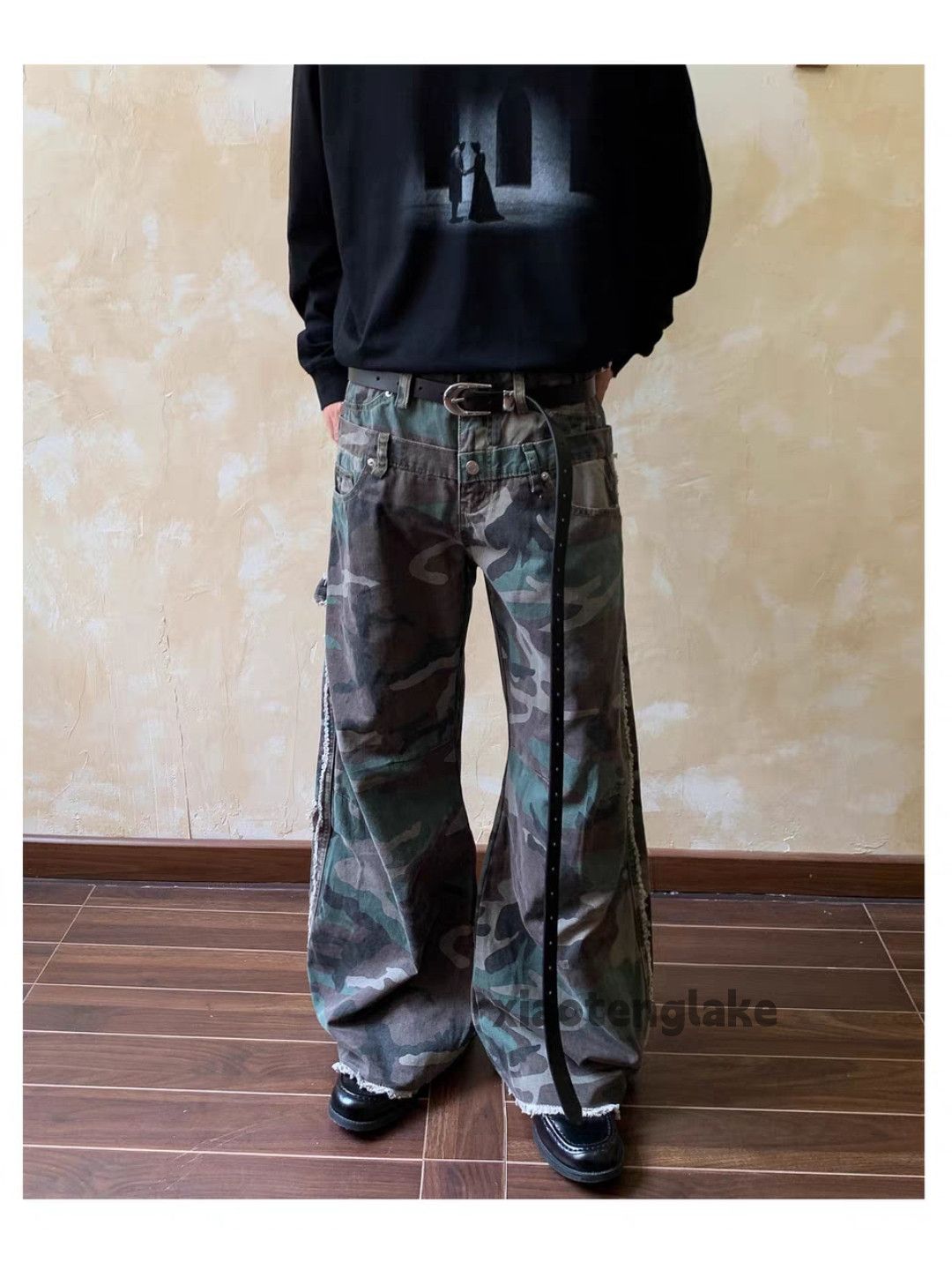 Vintage xtl double waist loose baggy camo hiphop cargo pants Size US 32 / EU 48 - 2 Thumbnail