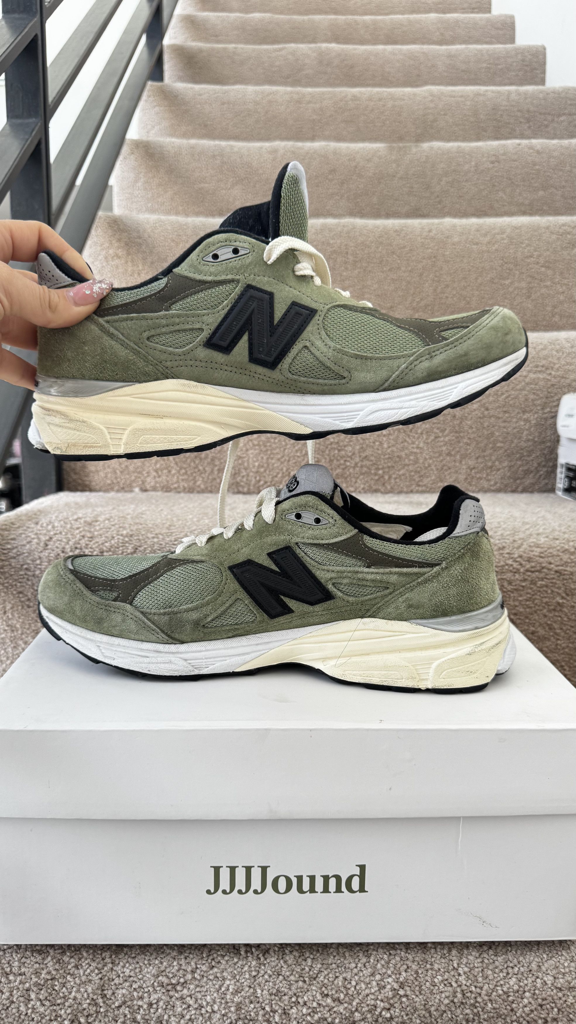 JJJJound × New Balance New Balance 990v3 JJJJound Olive Size 10.5 Made in USA Size US 10.5 / EU 43-44 - 10 Thumbnail