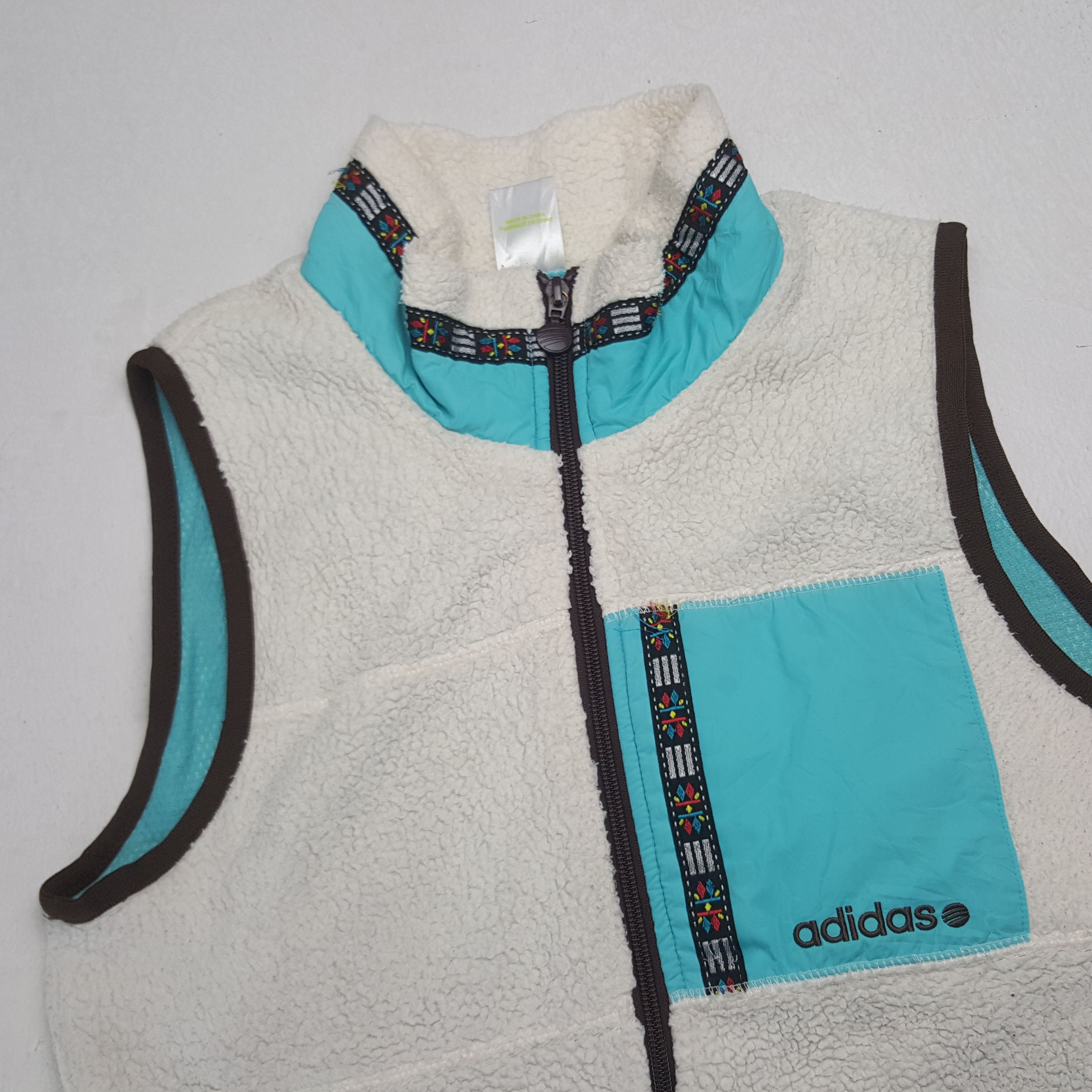 Adidas × Vintage Vintage Adidas Custom Logo Sherpa Vest Size M / US 6-8 / IT 42-44 - 11 Thumbnail