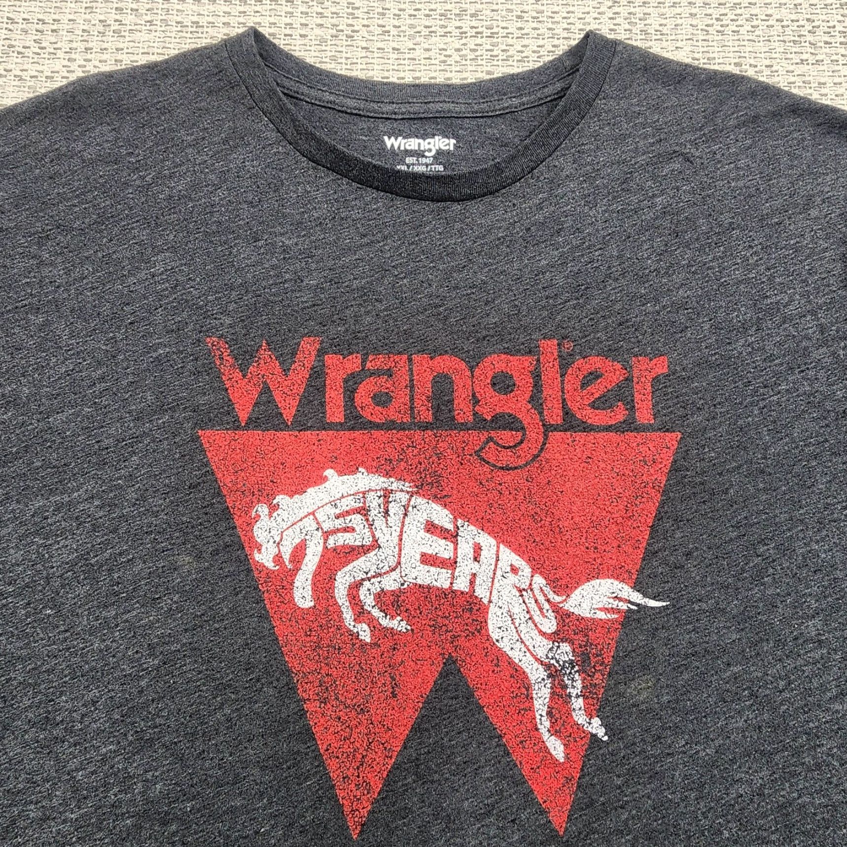 Wrangler Wrangler Shirt Mens 2XL Gray 75 Years Anniversary Graphic Tee T-Shirt Western Size US XXL / EU 58 / 5 - 4 Thumbnail