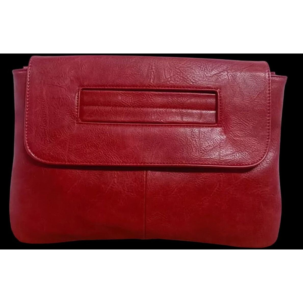 Other Red Faux Leather Foldover Clutch/Shoulder Bag With Magnetic Size ONE SIZE - 2 Thumbnail