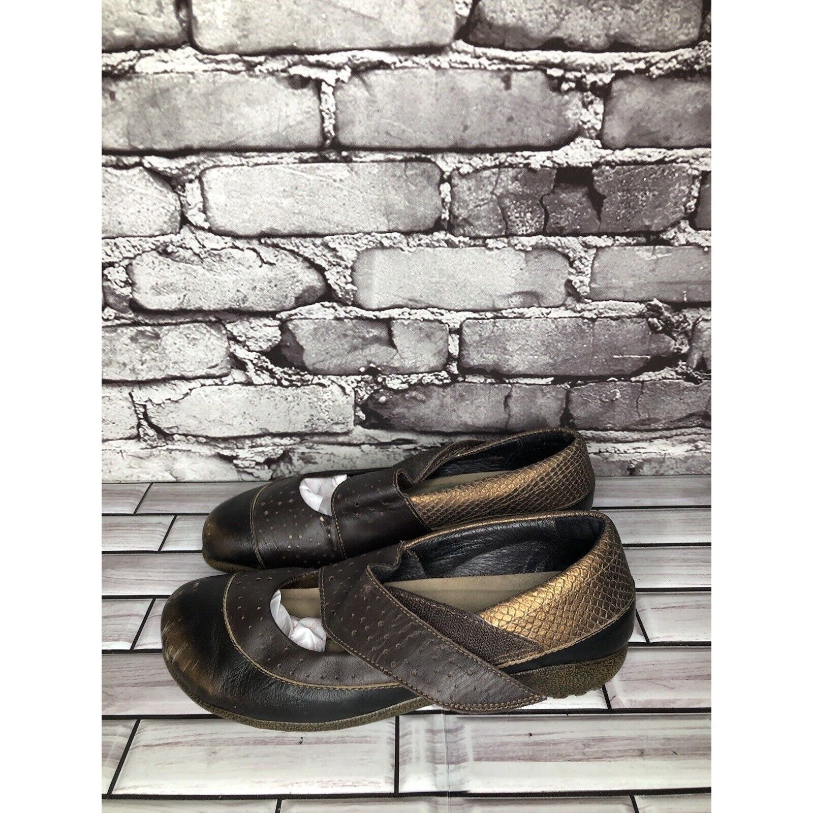 Other Naot Aroha Brown Bronze Snake Leather MaryJane Strap Shoes W Size US 8.5 / IT 38.5 - 5 Thumbnail
