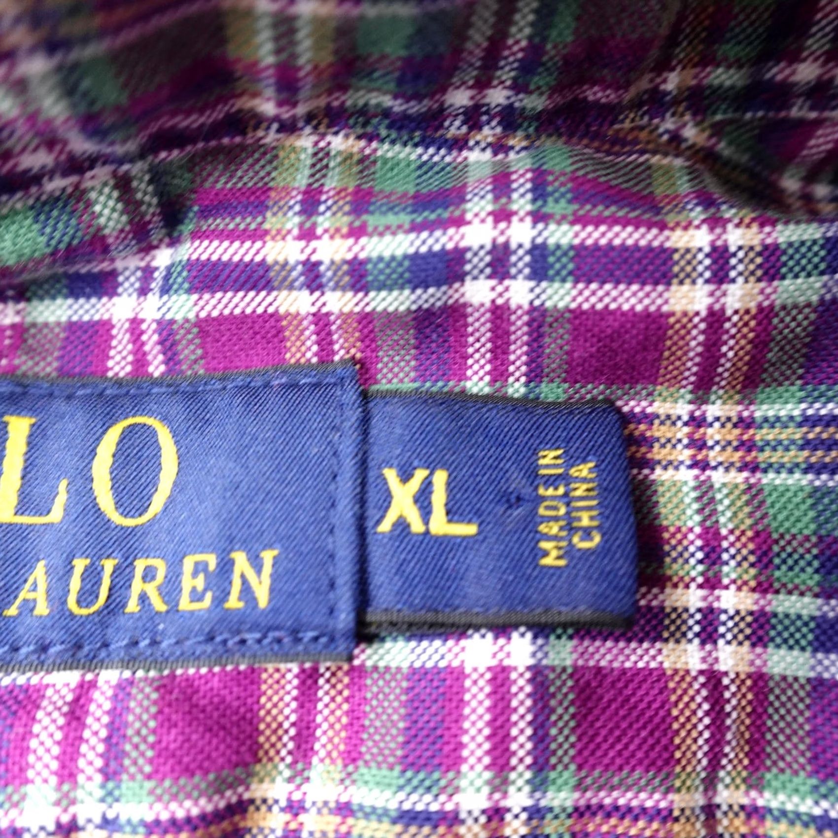 Polo Ralph Lauren Polo Ralph Lauren Shirt Mens XL Purple Green Madras Plaid Button Up Size US XL / EU 56 / 4 - 5 Thumbnail