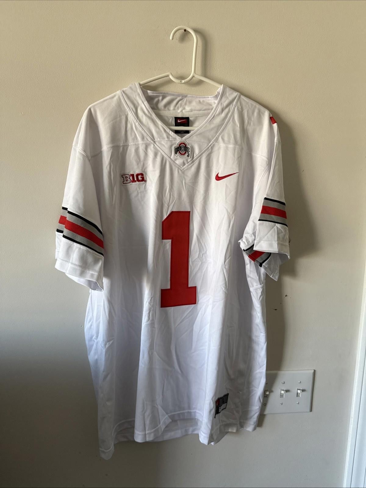 Nike Men’s Nike Ohio State Justin Fields #1 Jersey Sz XL White Size ONE SIZE - 1 Thumbnail