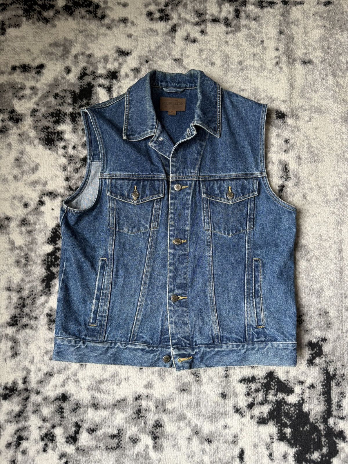 Pendleton Vintage Pendleton Denim Wool Sleeveless Jacket Size US M / EU 48-50 / 2 - 3 Thumbnail