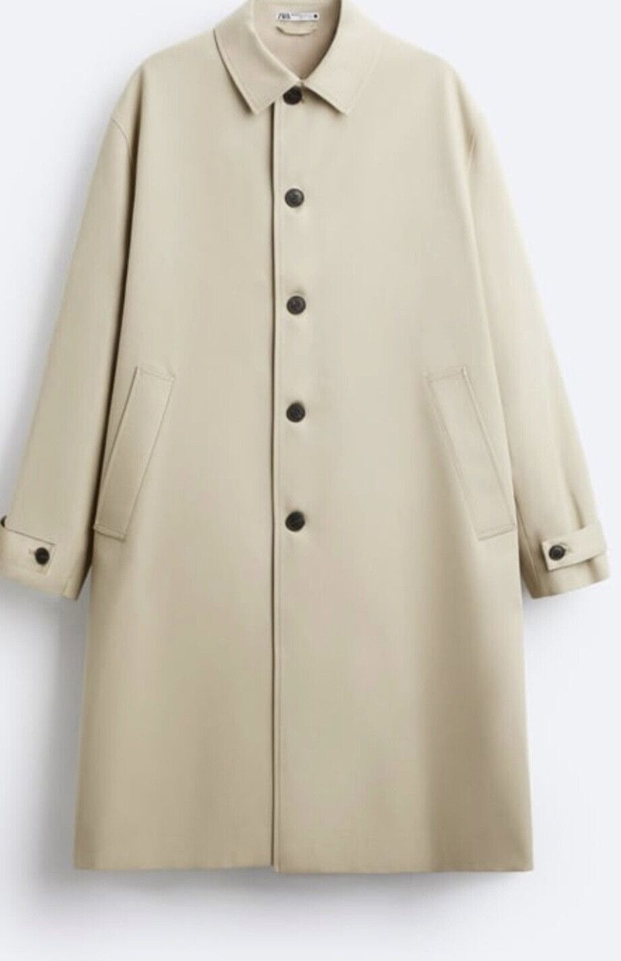 Zara Zara oversized cotton trench coat L-XL SAND BNWT Size US XL / EU 56 / 4 - 1 Thumbnail