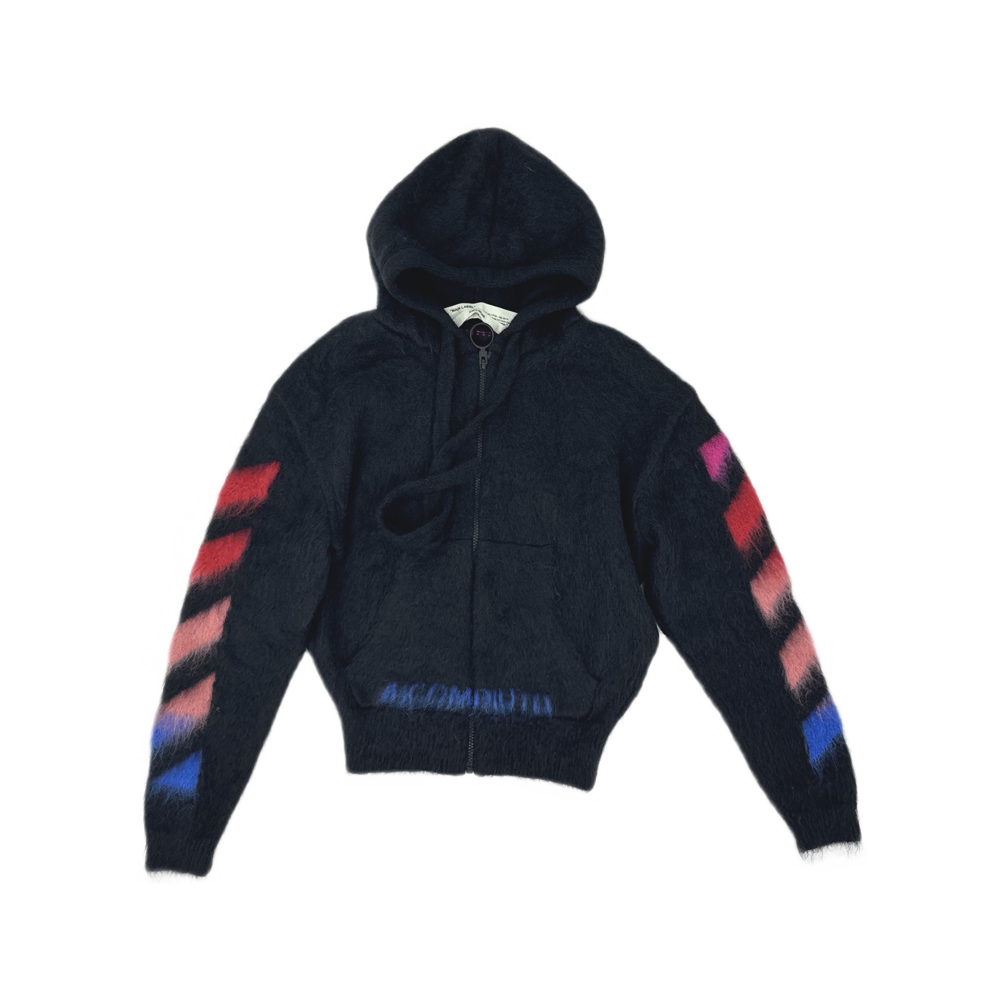 Off-White OFF-WHITE Arrow Mohair Zip-Up Hoodie Size XS Size US XS / EU 42 / 0 - 1 Thumbnail
