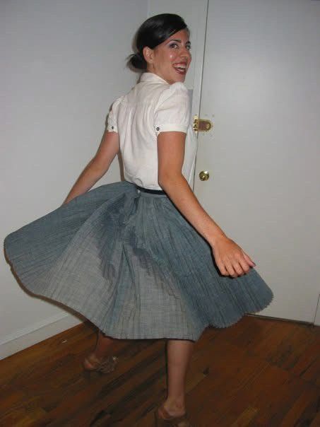 Billy Reid Bill Reid Denim Knife Pleat Full Skirt Size 28" / US 6 / IT 42 - 1 Thumbnail