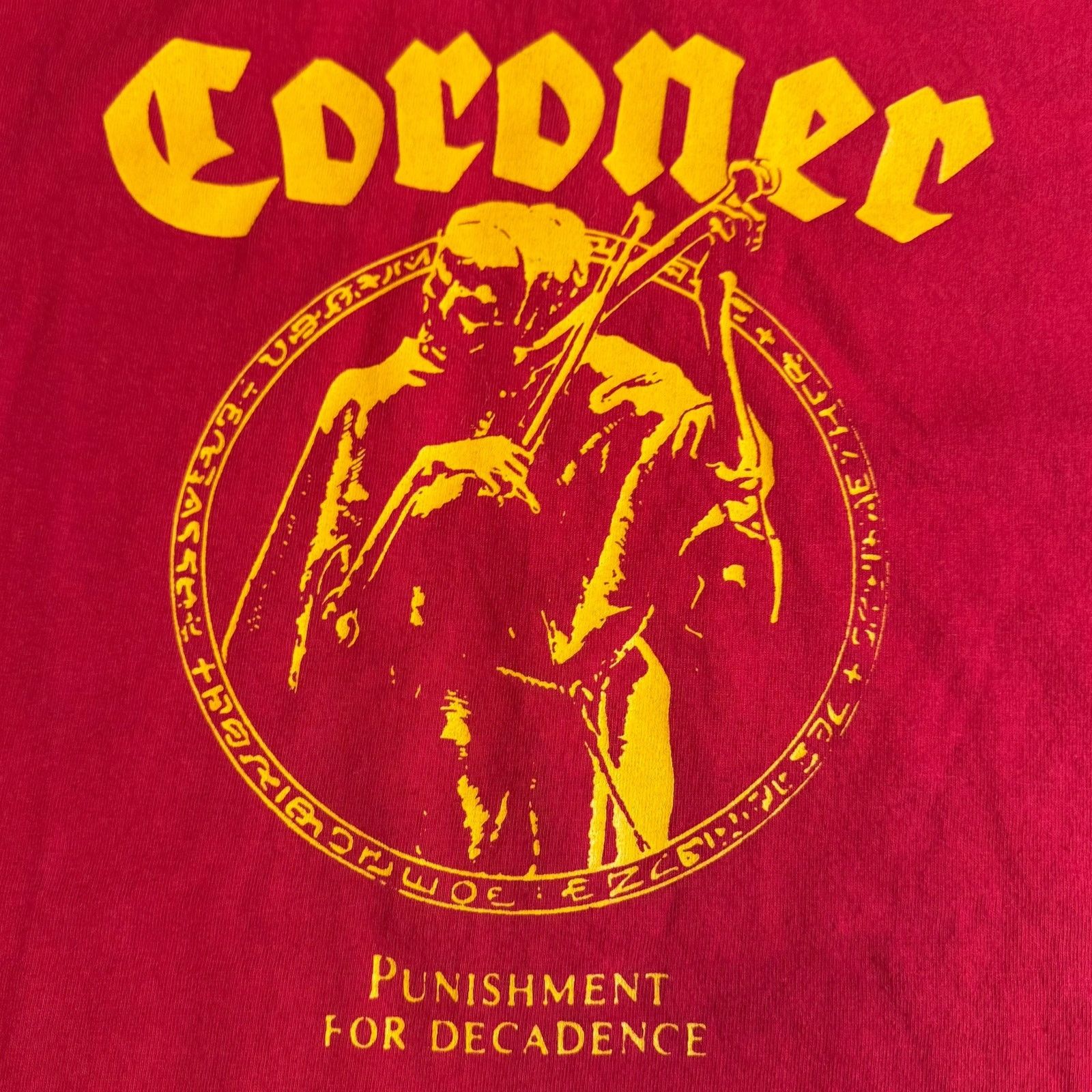 Band Tees Coroner Band Punishment For Decadence Red T-Shirt Size L Size US L / EU 52-54 / 3 - 2 Thumbnail
