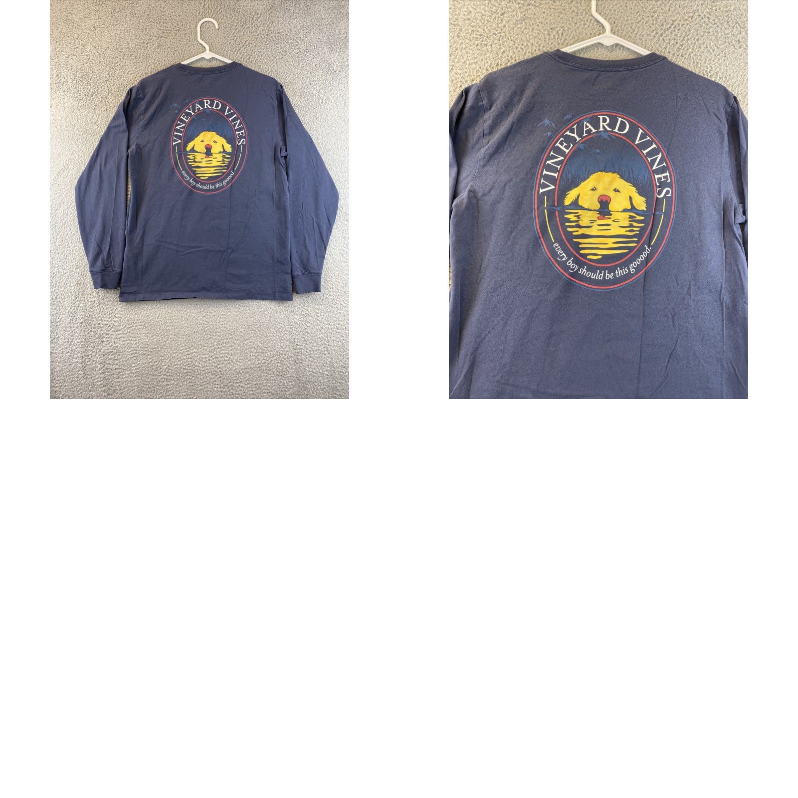 Vineyard Vines Vineyard Vines T Shirt Men Long Sleeve Blue Gray S / 90-54 | Whale Logo | Crew Neck | Cotton Knit | Pockets | Regular Fit Size US S / EU 44-46 / 1 - 8 Thumbnail