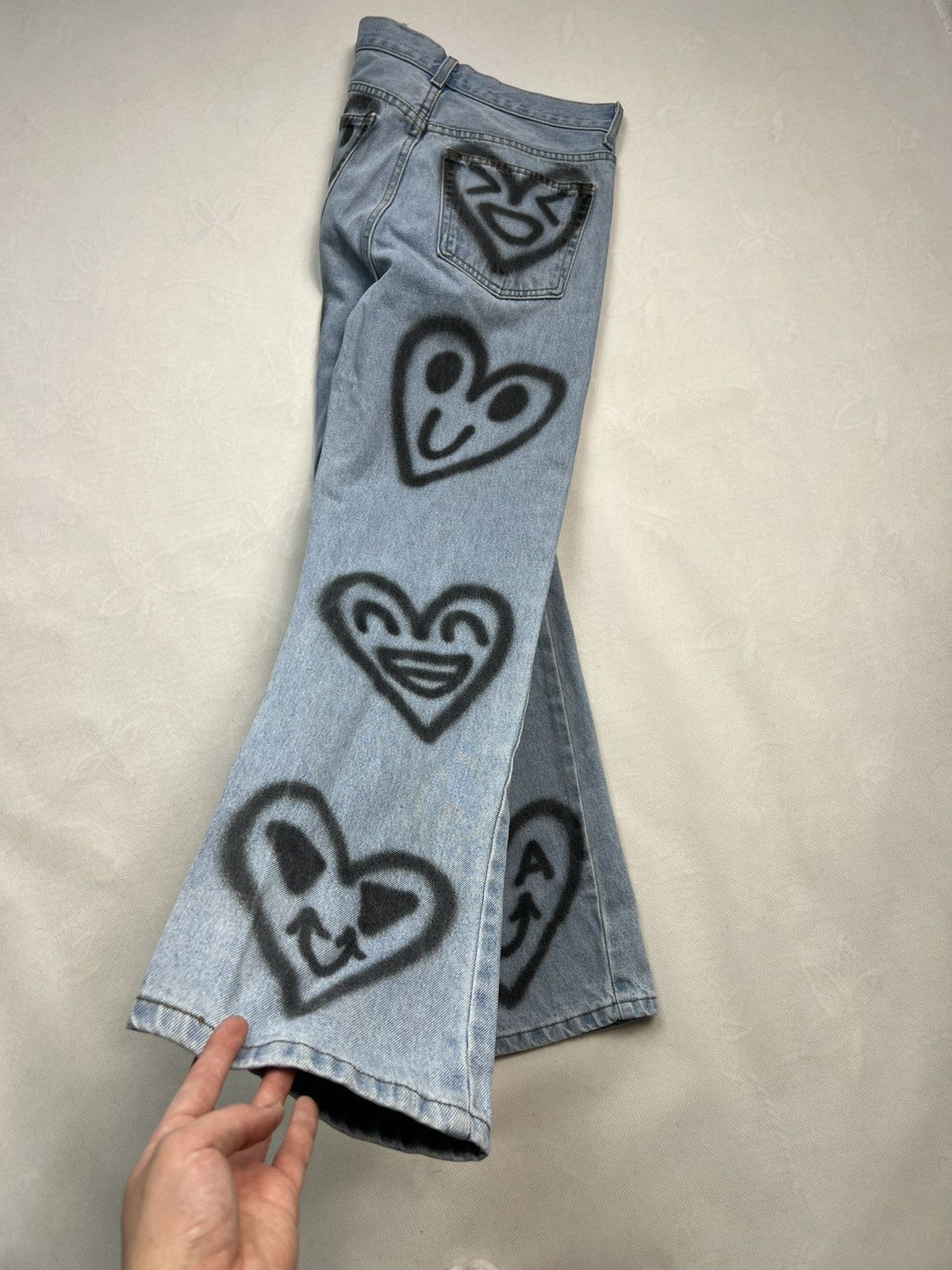 Japanese Brand × Vintage Pants y2k avant garde fashion hearts smileys vintage Size US 32 / EU 48 - 4 Thumbnail