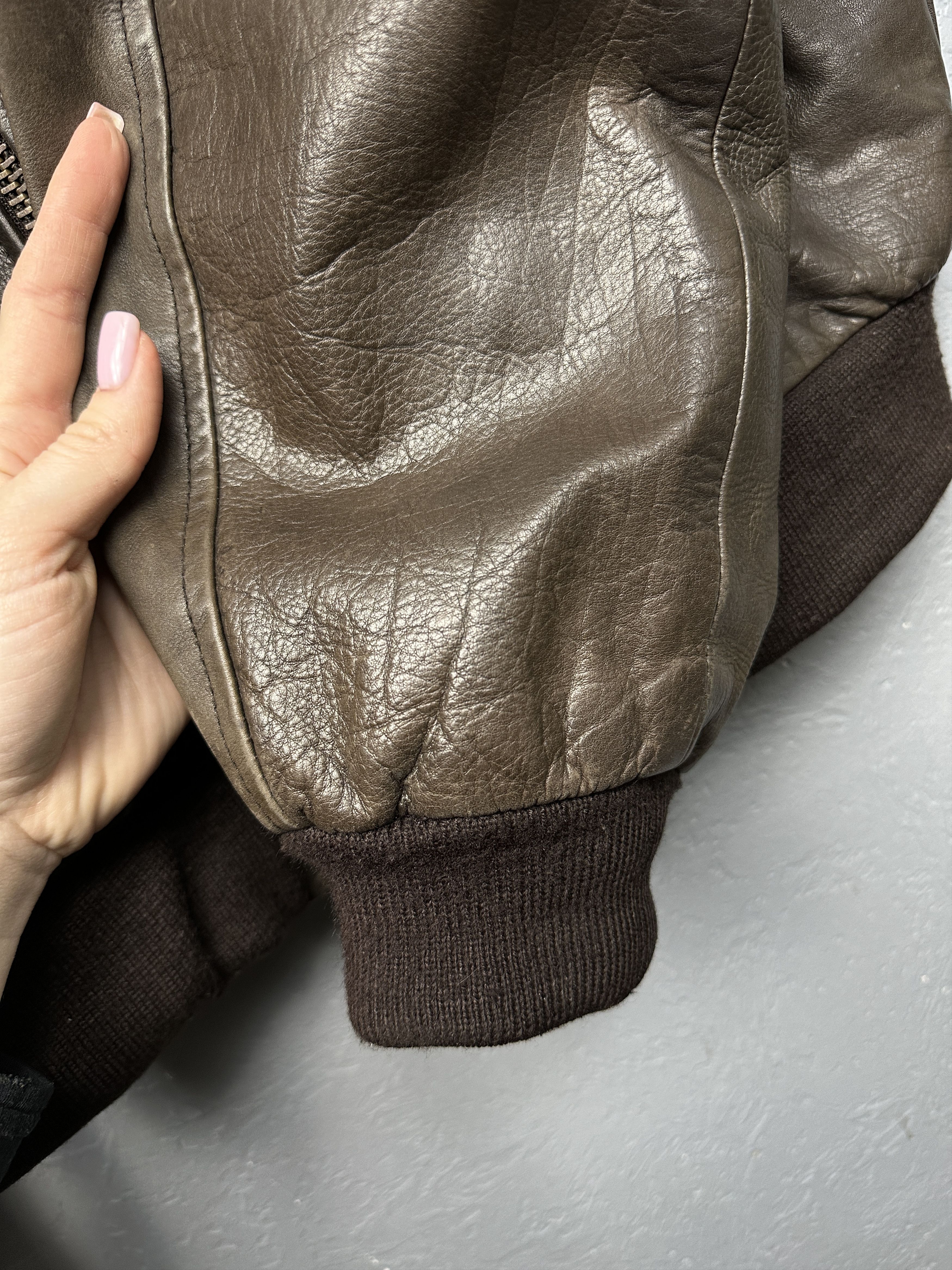 Genuine Leather Redskins Vintage Mens Leather Bomber Jacket Size US XL / EU 56 / 4 - 10 Thumbnail