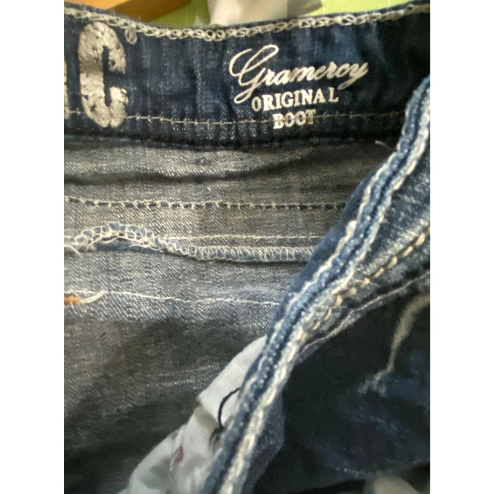 Vintage Womens Hydraulic Jeans Gramercy Original Slim Boot Studded Distress 5/6 Blue - 32in Inseam Womens Jeans Slim Bootcut HYDRAULIC Size 27" / US 4 / IT 40 - 3 Thumbnail