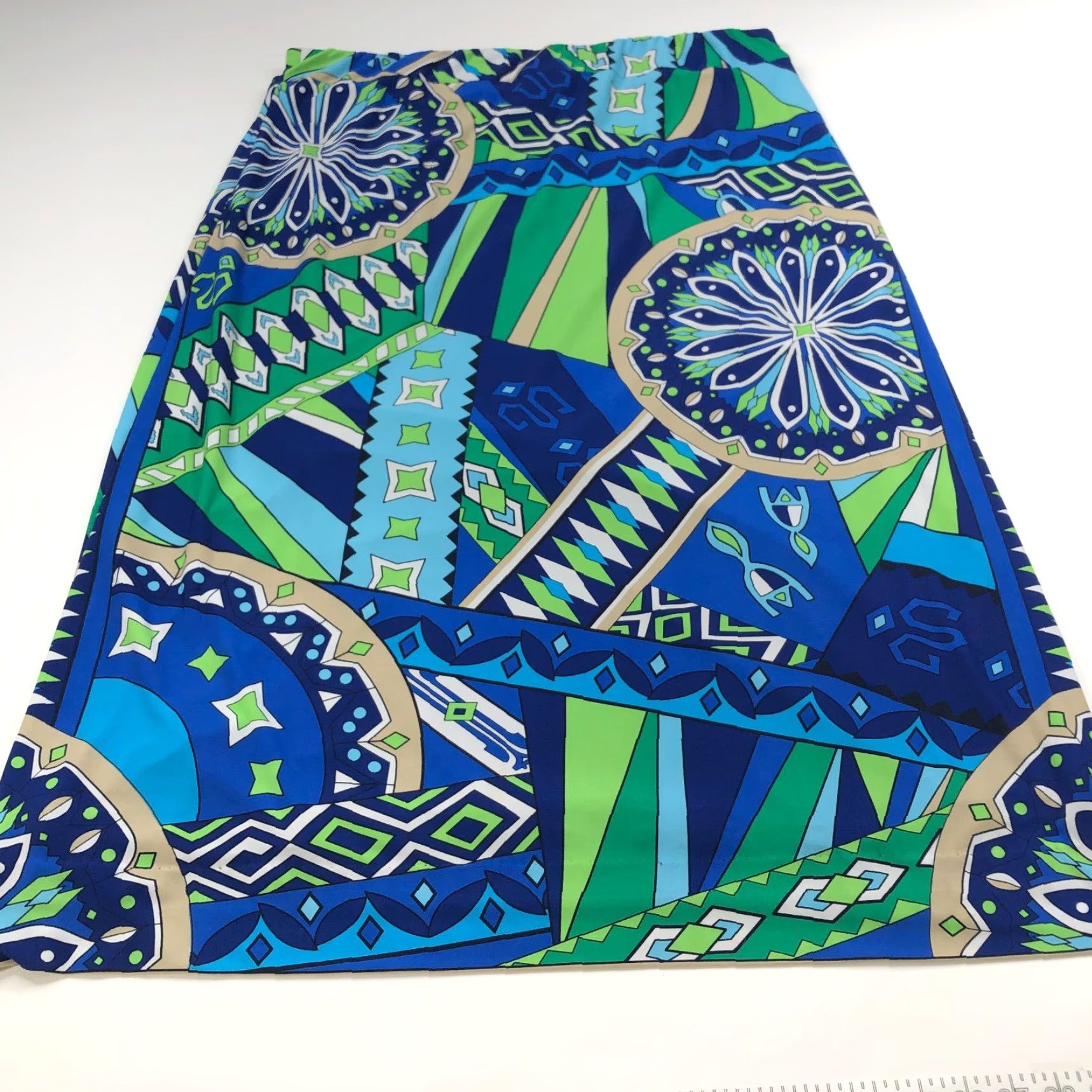 Vintage Chico's Skirt Midi All Over Print Blue MINT Pull On Flat Lined 3 39In XS-XL Women's Comfortable Stretch Size 26" / US 2 / IT 38 - 7 Thumbnail