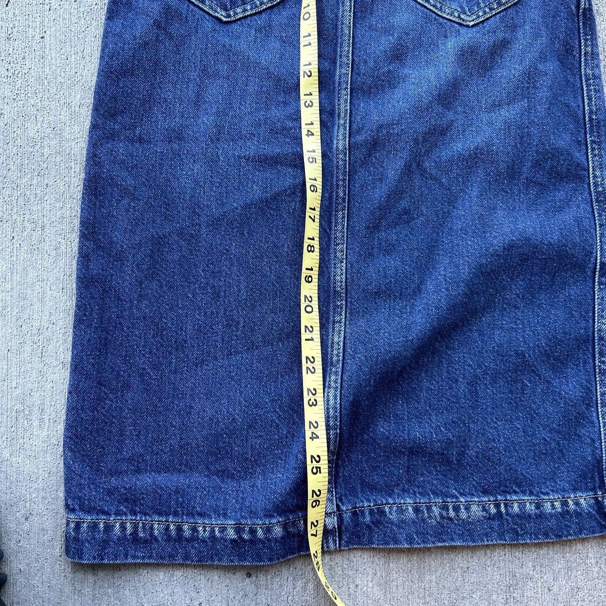 Lee × Vintage Denim Button Down Vtg Lee Midi Skirt Size 25" / US 0 / IT 36 - 3 Thumbnail