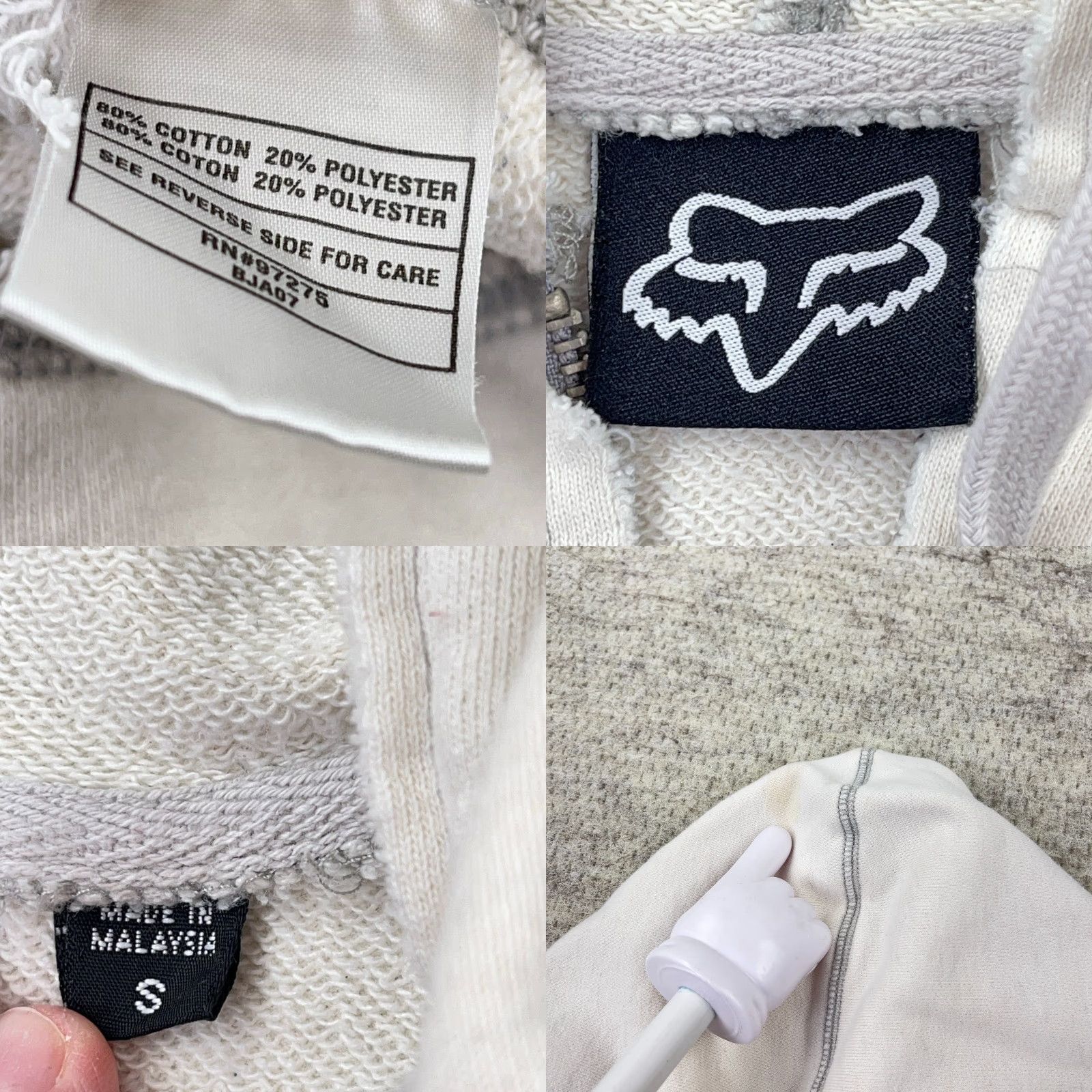 Vintage VINTAGE Fox Hoodie Women S White Full Zip Sweatshirt Jacket Grunge Activewear Casual Size S Graphic Print Logo Size S / US 4 / IT 40 - 8 Thumbnail