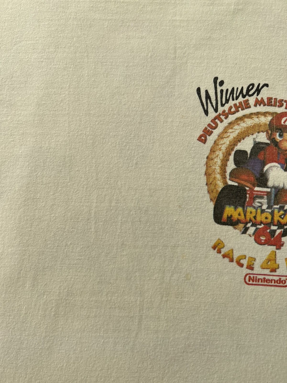 Nintendo Vintage 90s Mario Kart Nintendo 64 Video Game White T-shirt Size US L / EU 52-54 / 3 - 5 Thumbnail